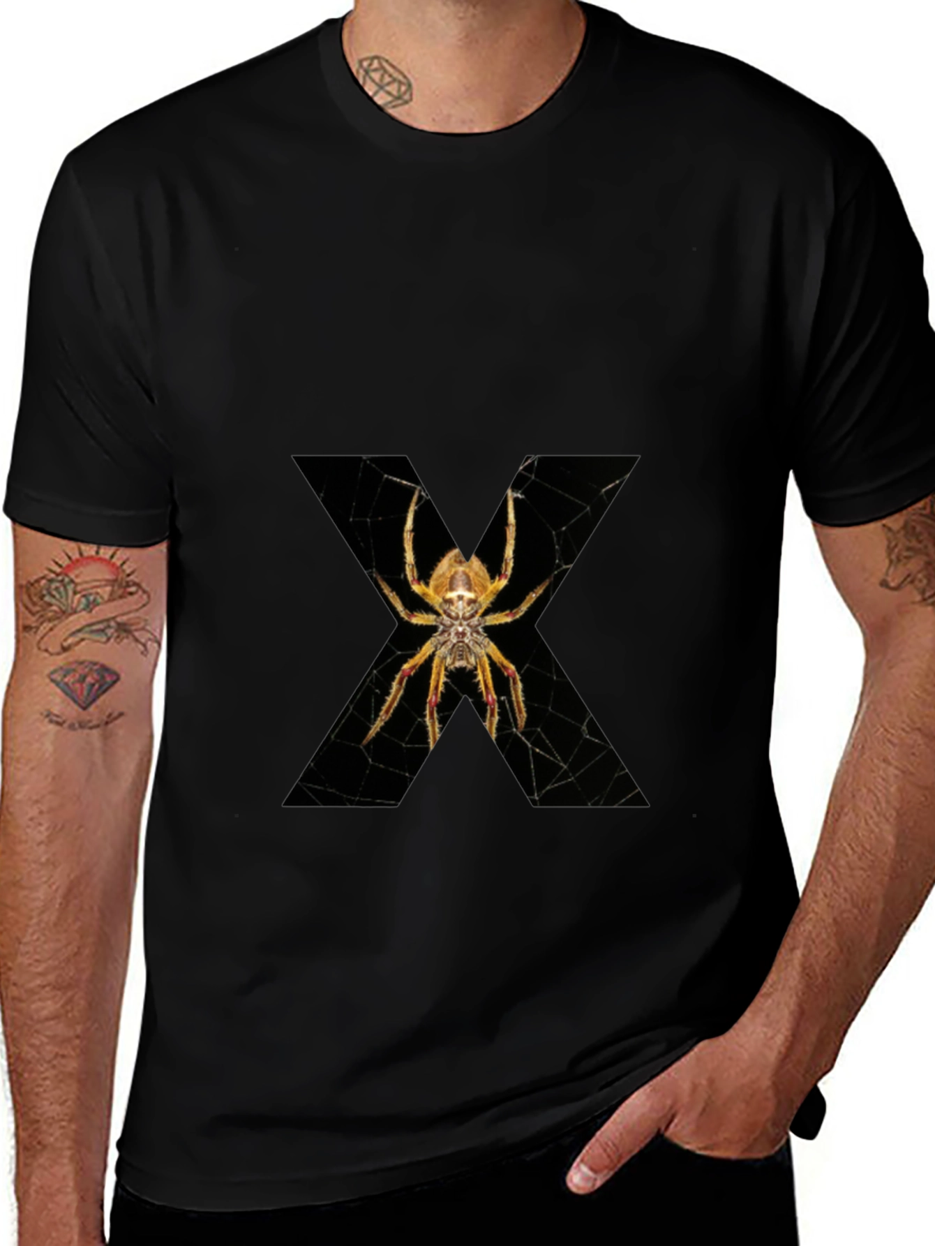 Spider Web X Graphic Black T-Shirt