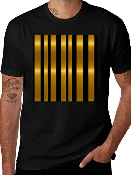 Striped Gold & Black Stylish T-Shirt