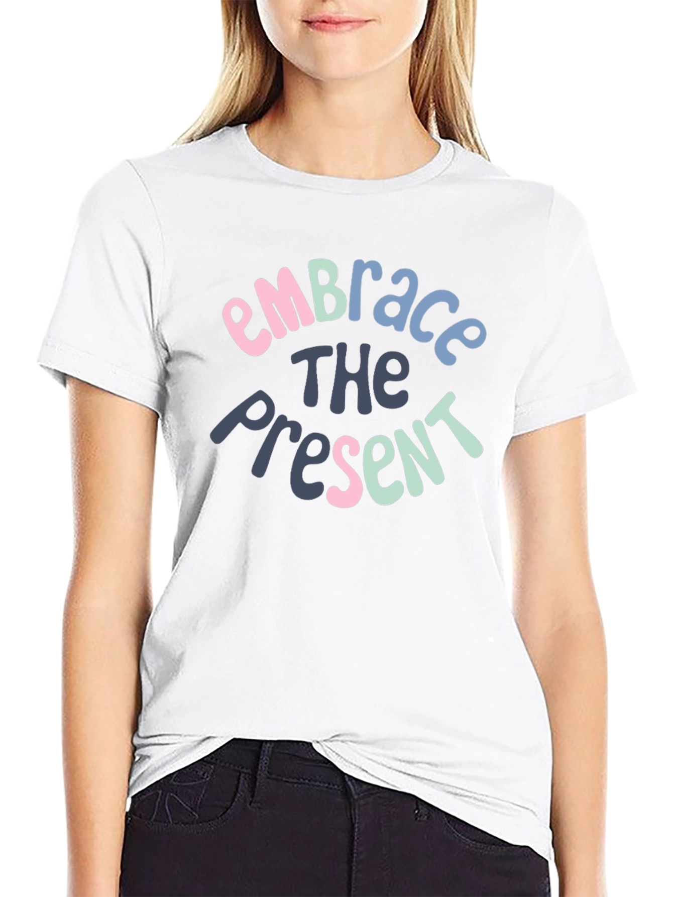 Embrace the Present Graphic T-Shirt - Black