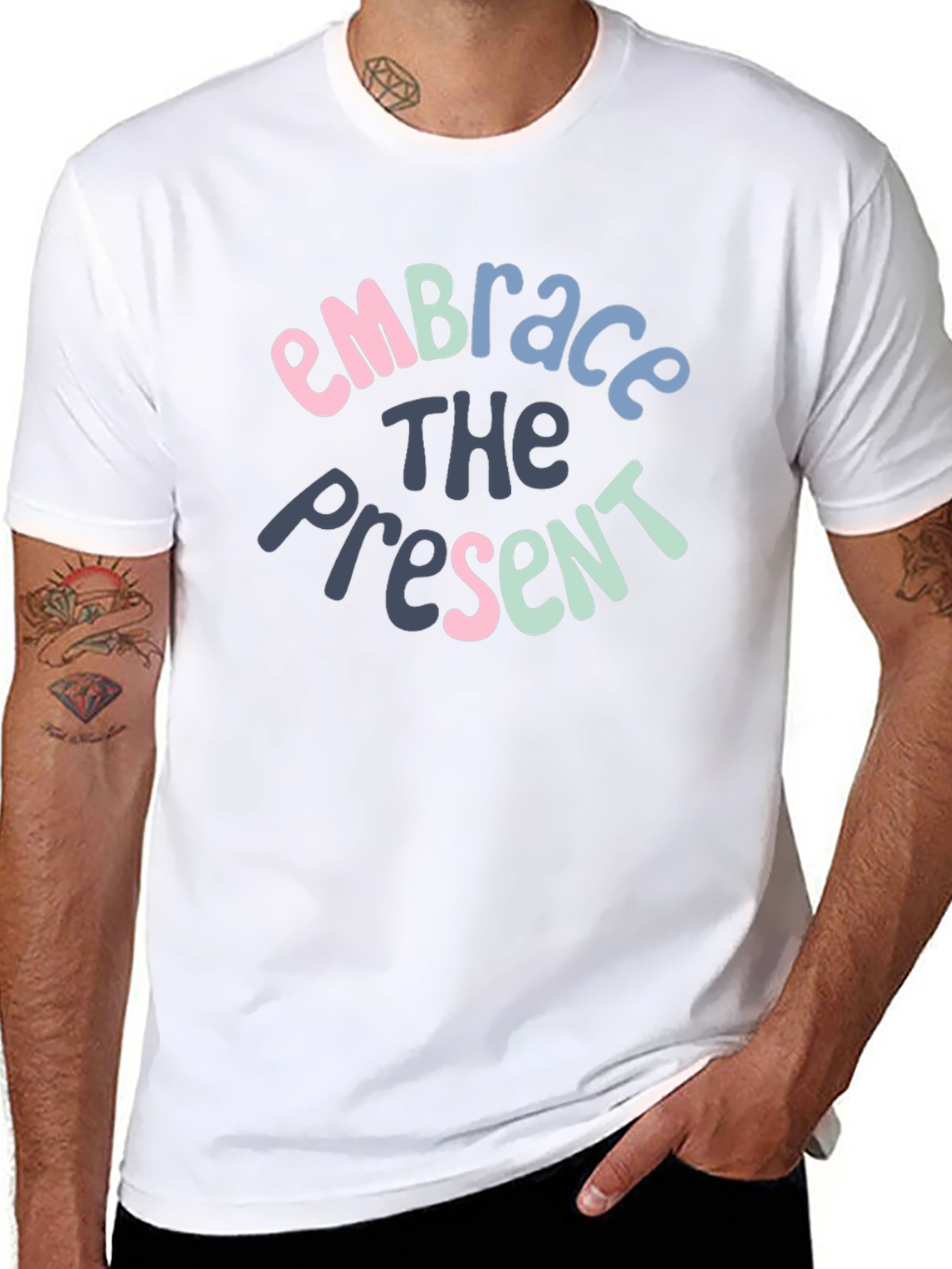 Embrace the Present Graphic T-Shirt - Black