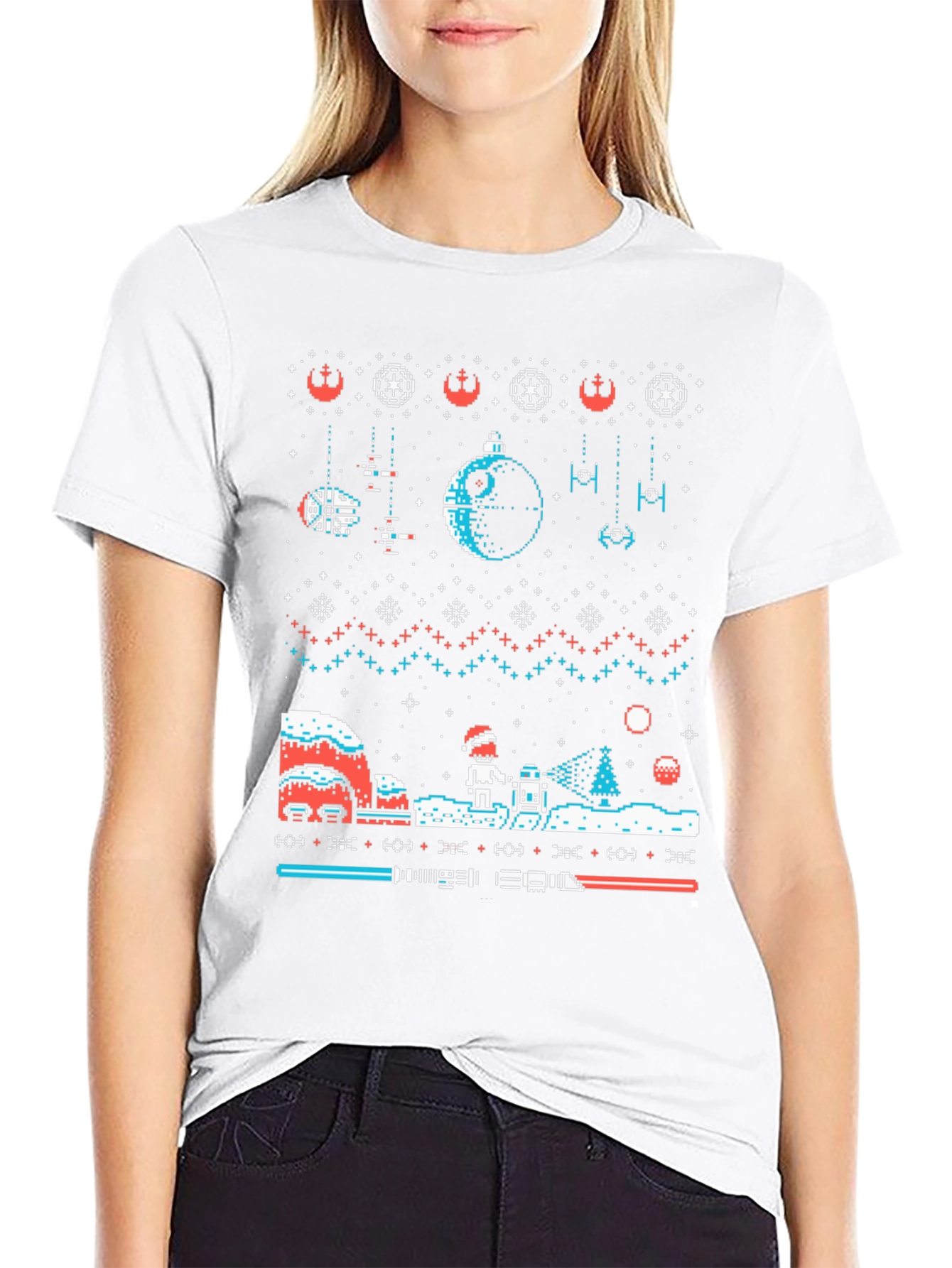 Star Wars Ugly Christmas Sweater T-Shirt Black