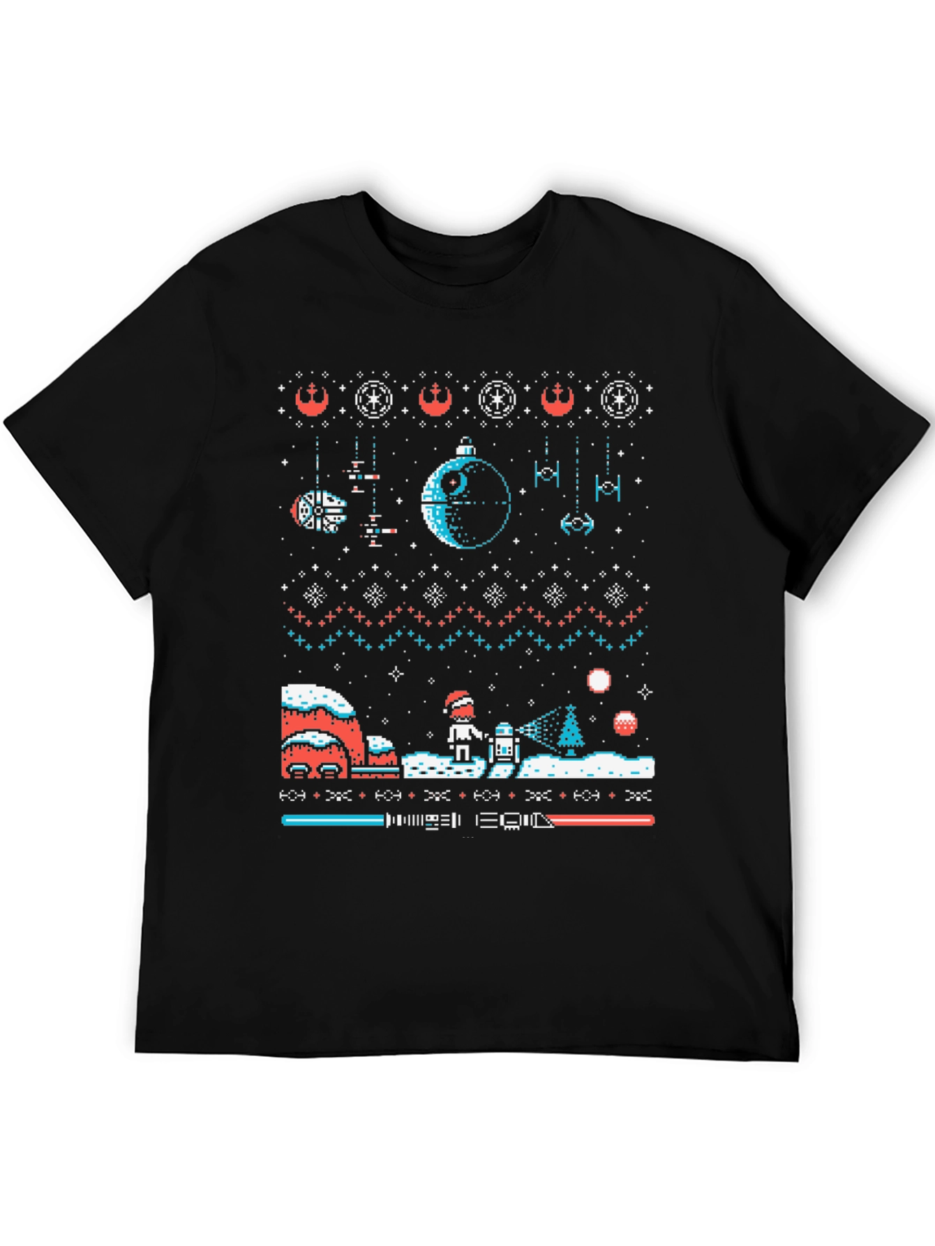 Star Wars Ugly Christmas Sweater T-Shirt Black