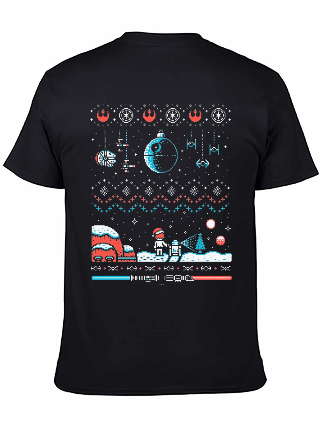 Star Wars Ugly Christmas Sweater T-Shirt Black