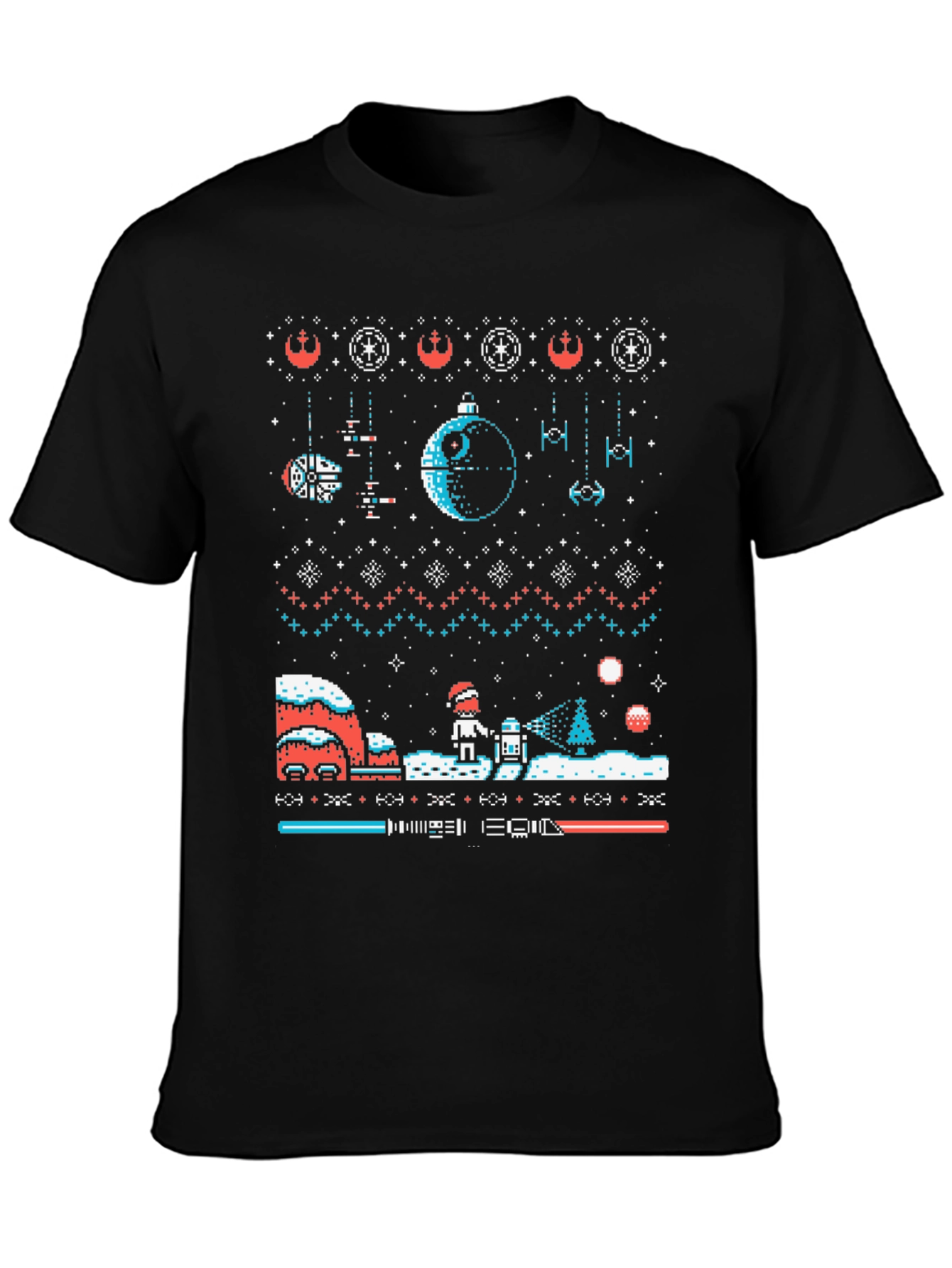 Star Wars Ugly Christmas Sweater T-Shirt Black