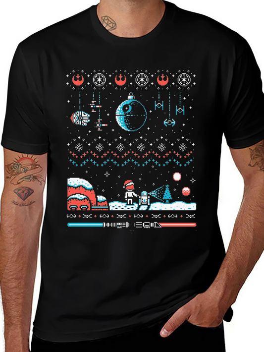 Star Wars Ugly Christmas Sweater T-Shirt Black