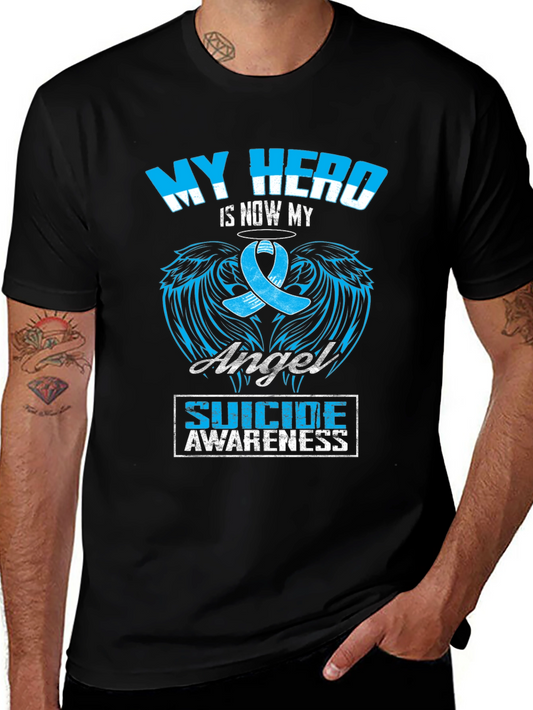 My Hero Is Now My Angel Suicide Awareness T-Shirt