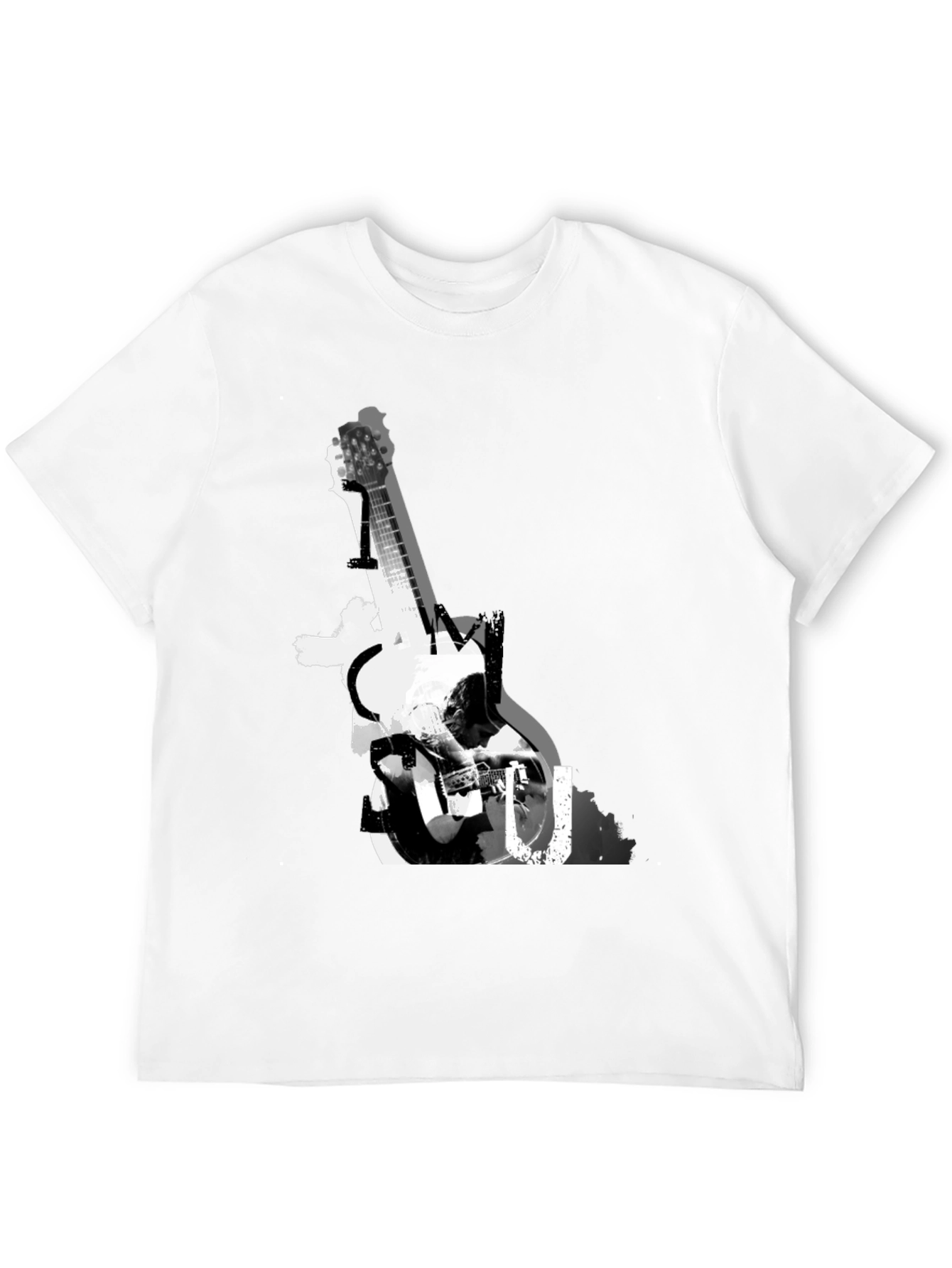 Guitar Graphic Black T-Shirt - Music Lover Tee