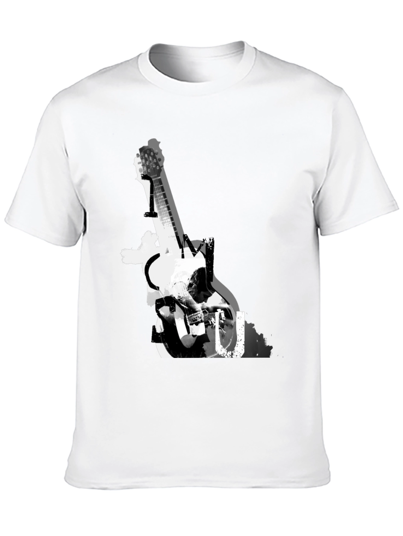 Guitar Graphic Black T-Shirt - Music Lover Tee