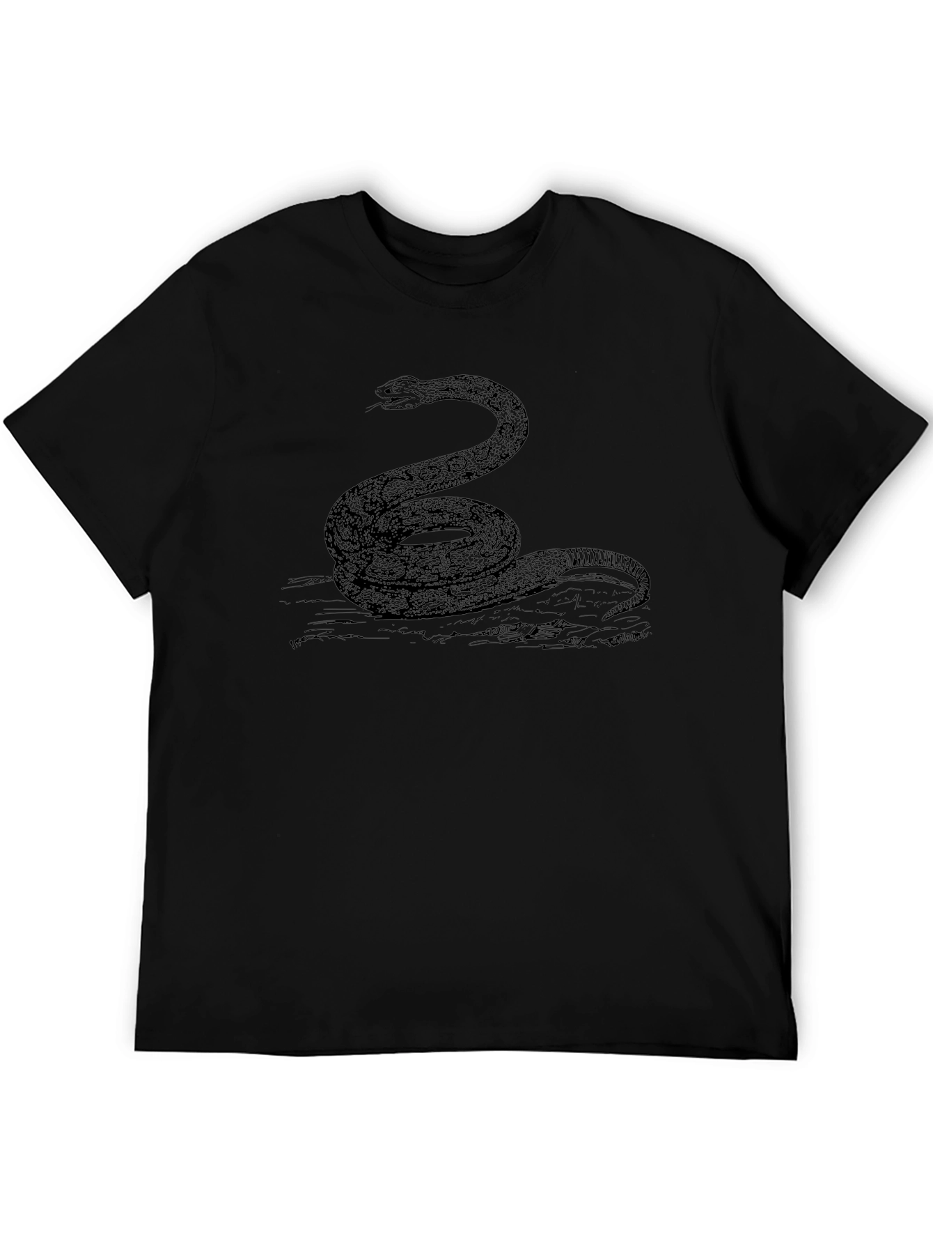 Snake Graphic T-Shirt - Mens Black Tee