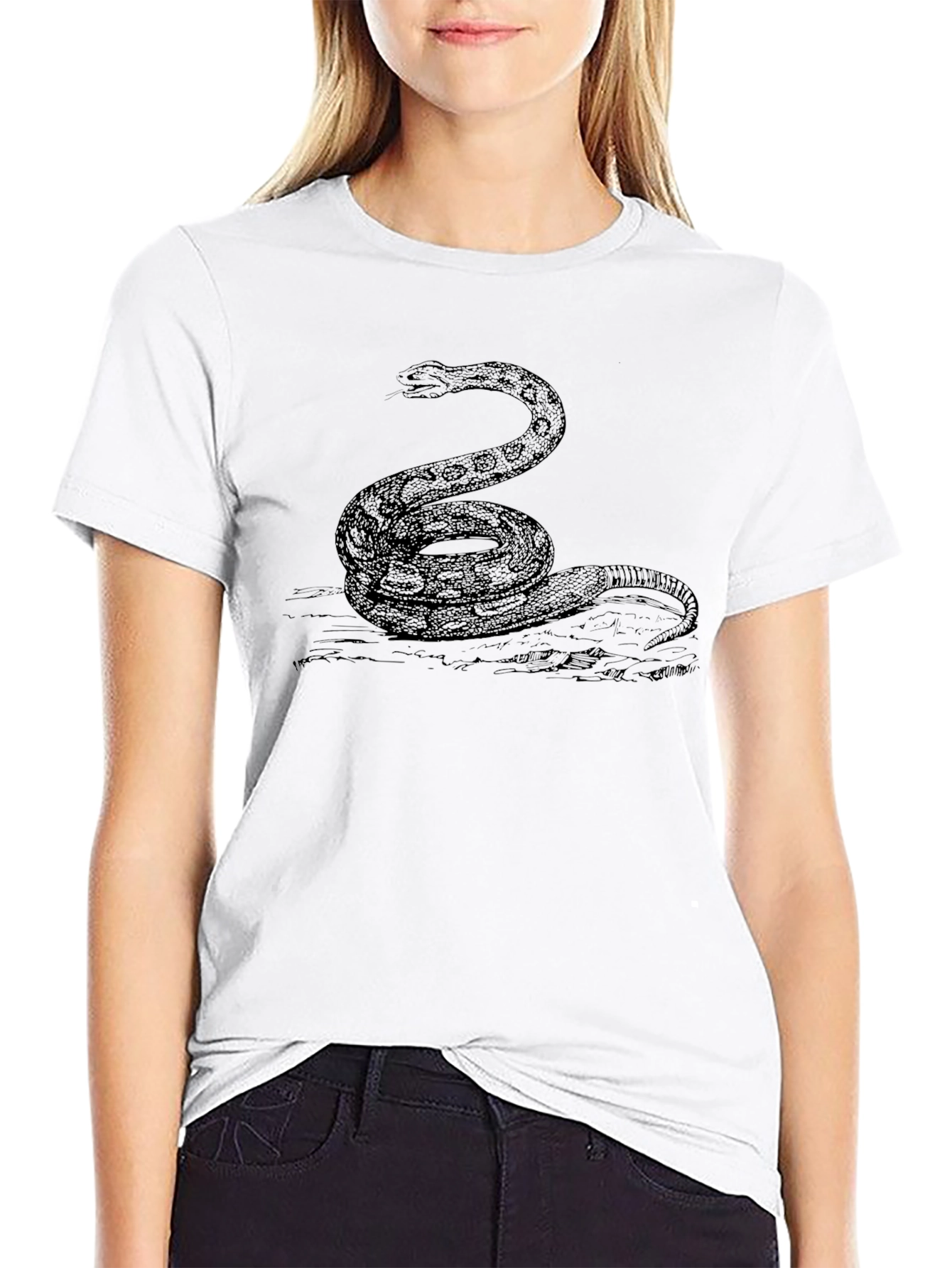 Snake Graphic T-Shirt - Mens Black Tee