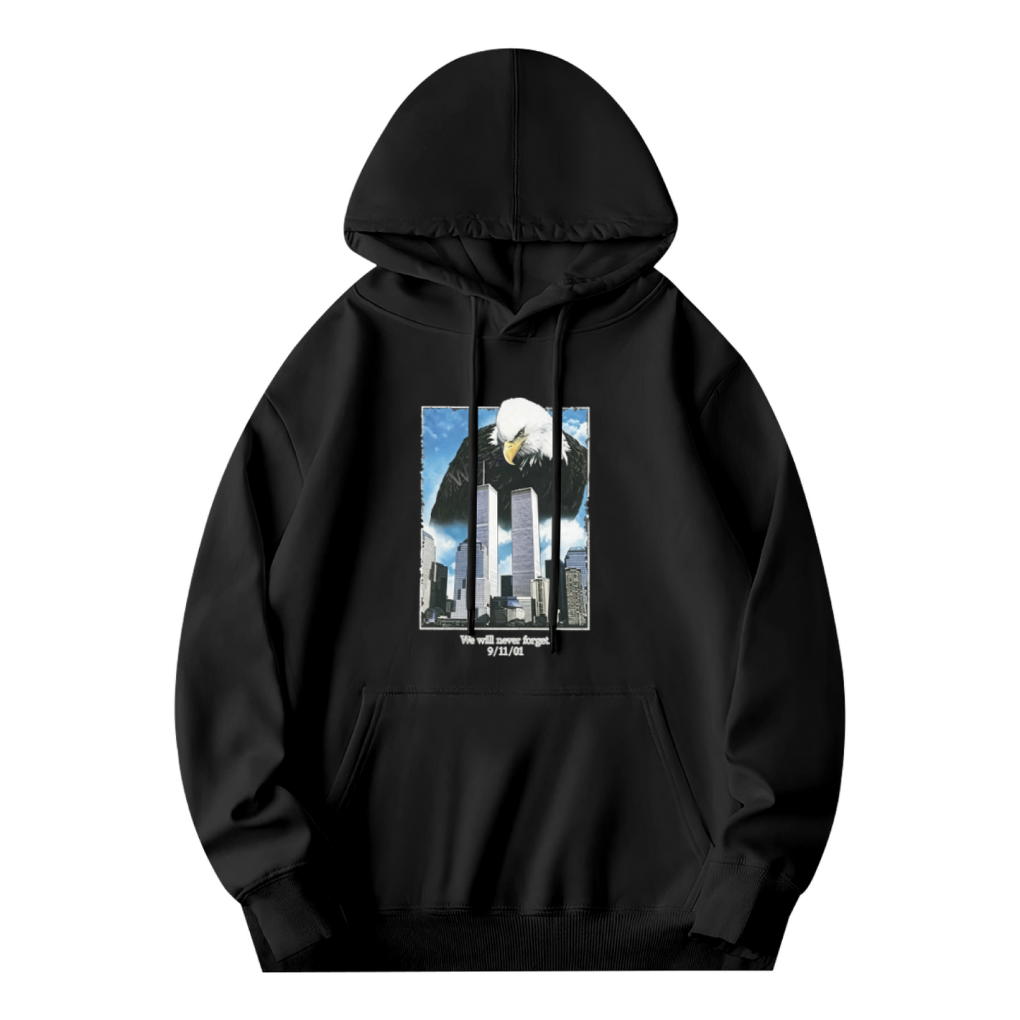 Bald Eagle & Twin Towers Vintage 9/11 Never Forget Hoodie