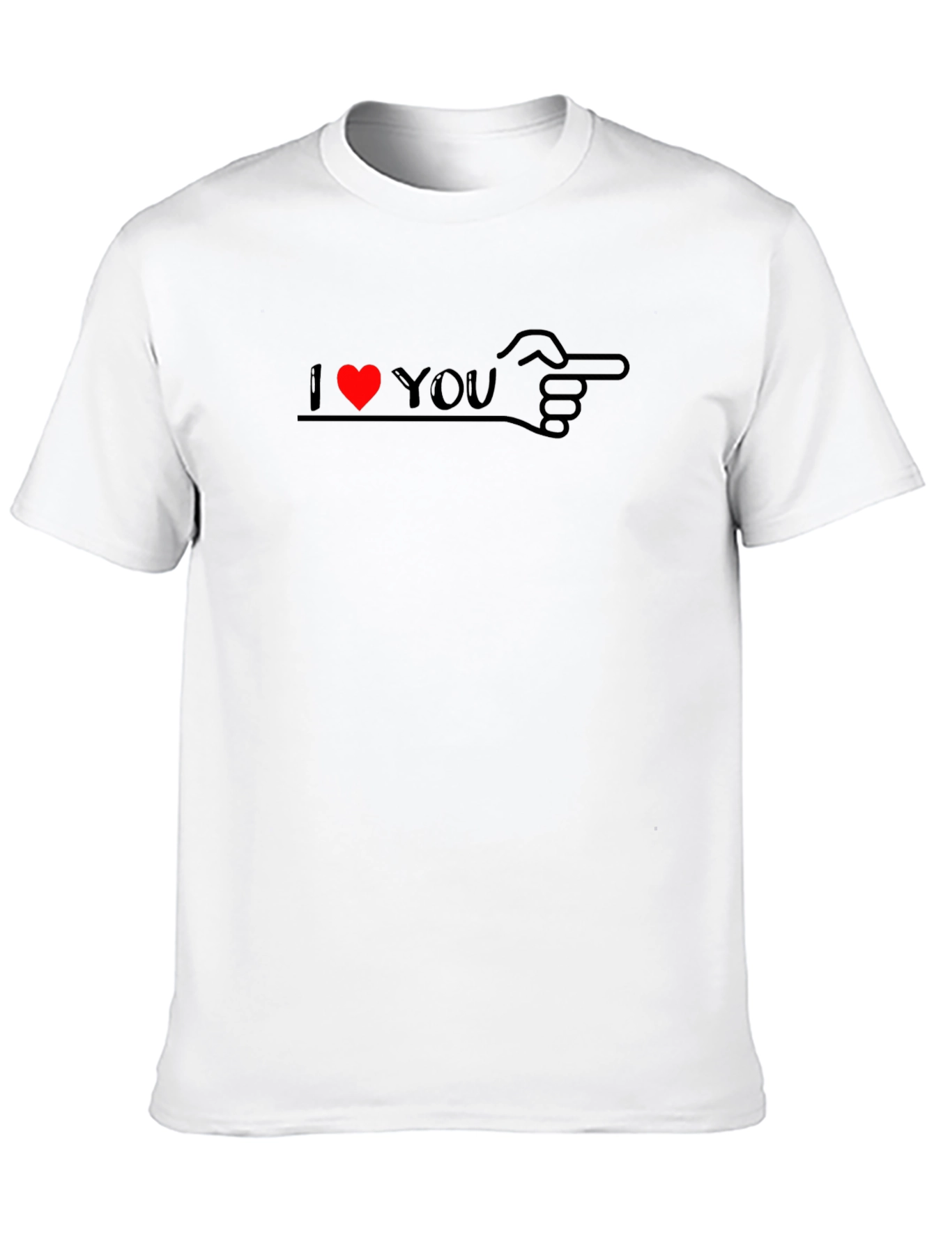 I Heart You Pointing Hand Graphic Tee - Black