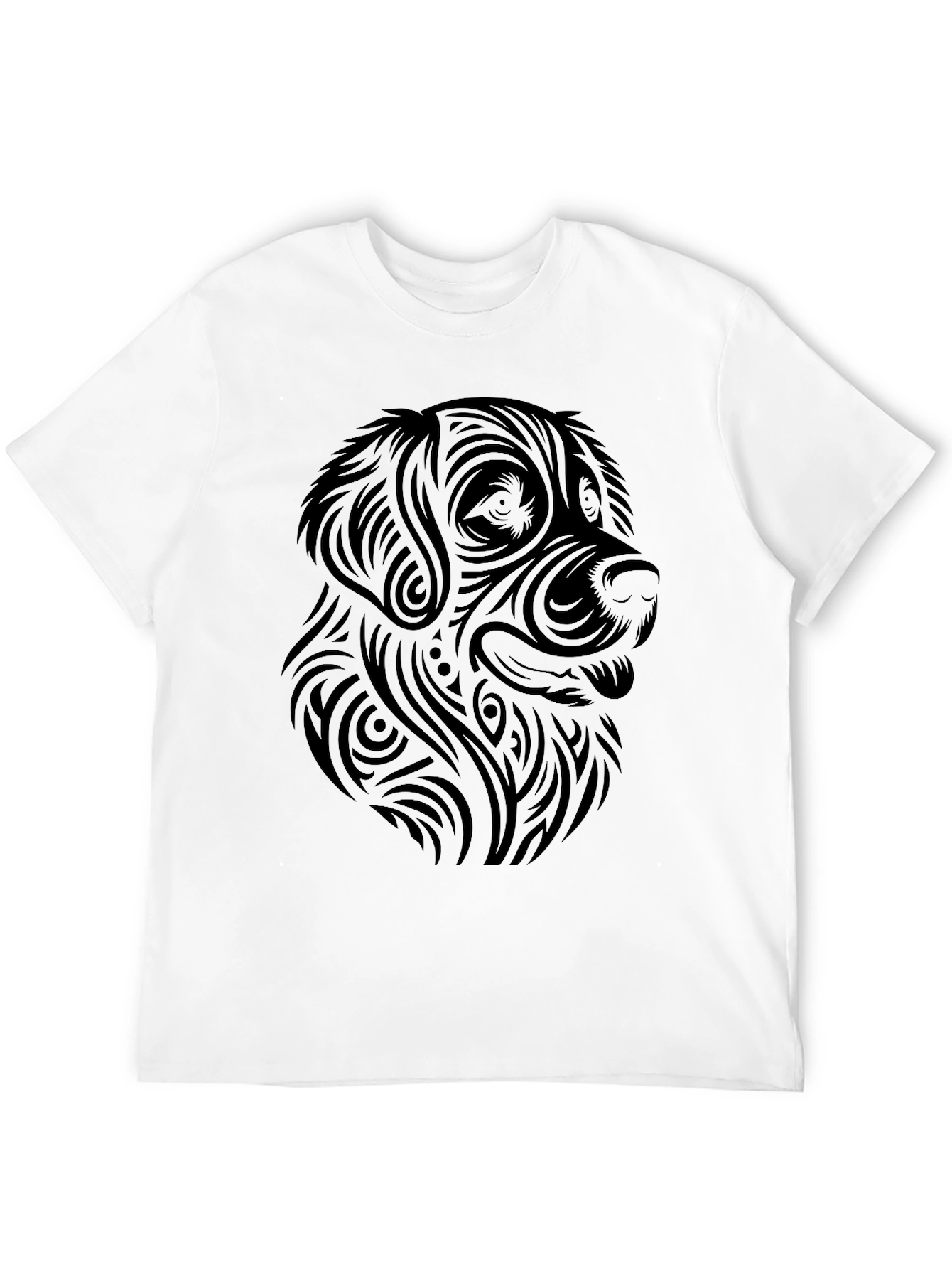 Tribal Dog Graphic Tee - Modern Canine Style