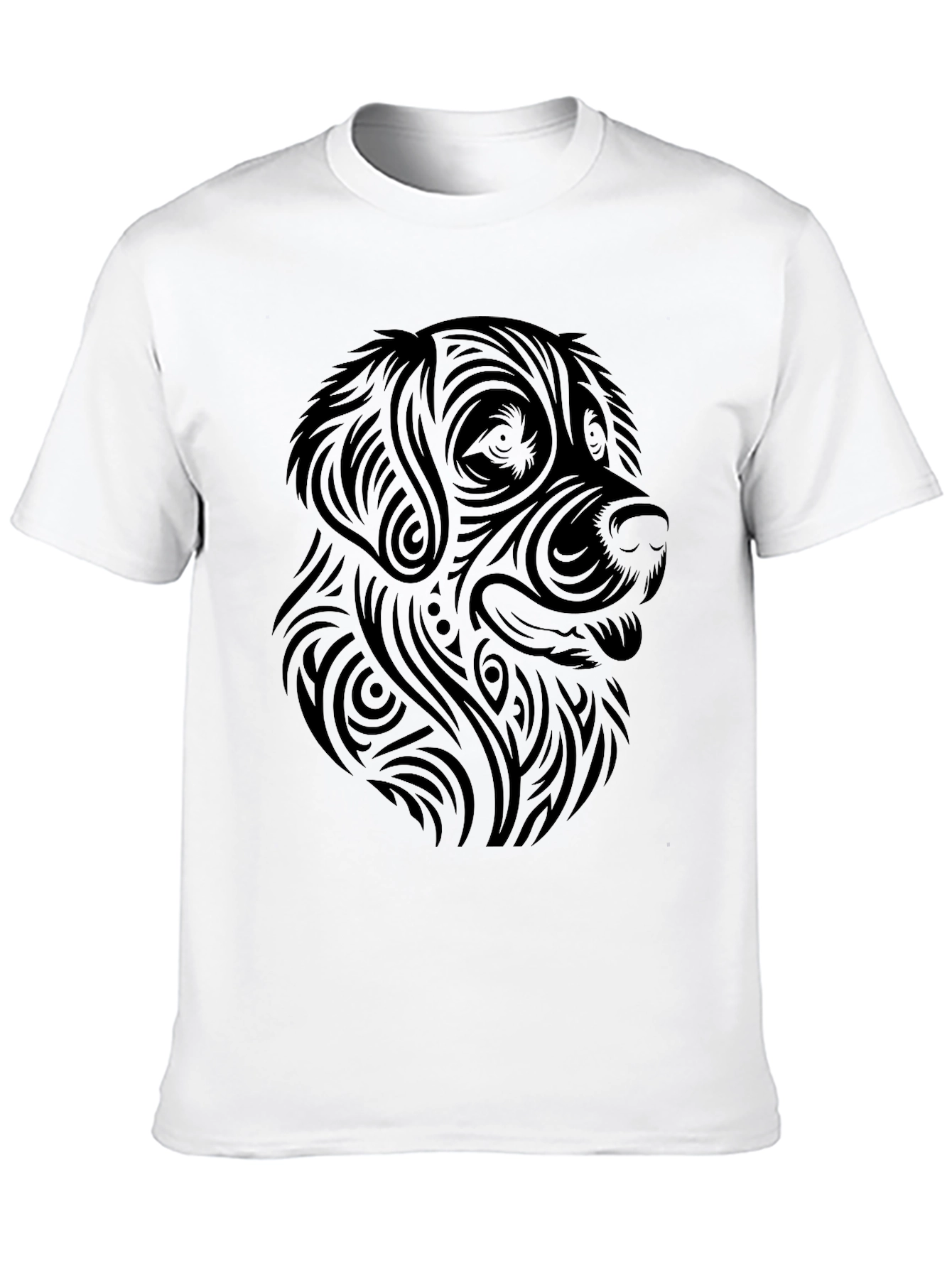 Tribal Dog Graphic Tee - Modern Canine Style