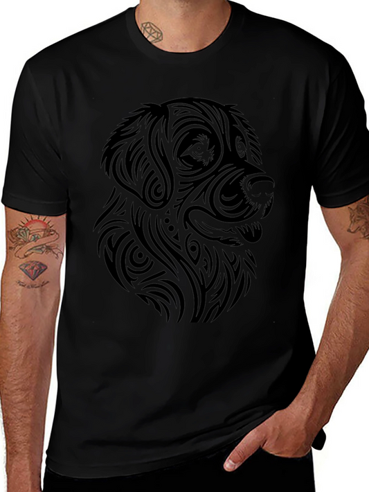 Tribal Dog Graphic Tee - Modern Canine Style