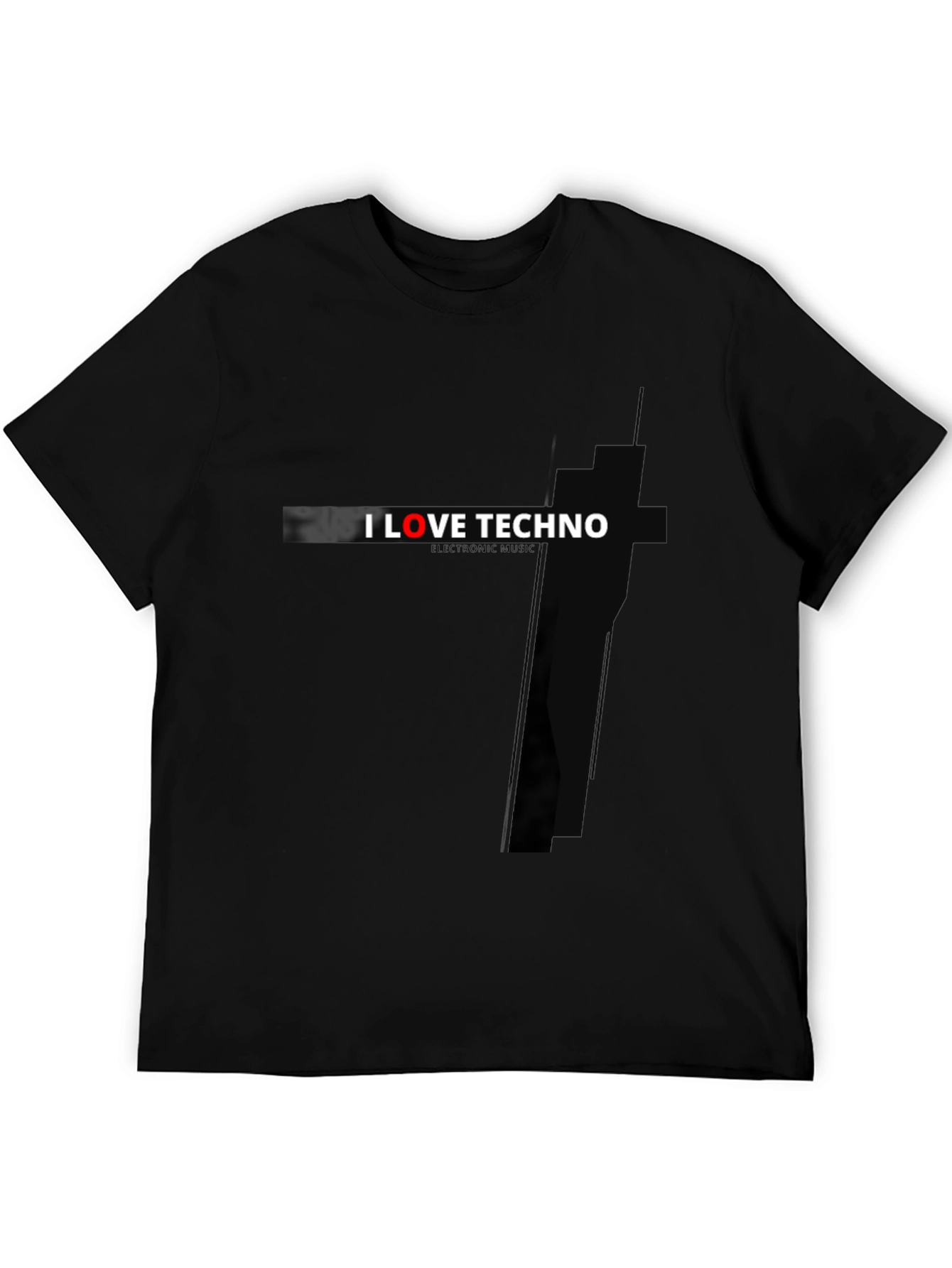 I Love Techno T-Shirt - Black Graphic Tee