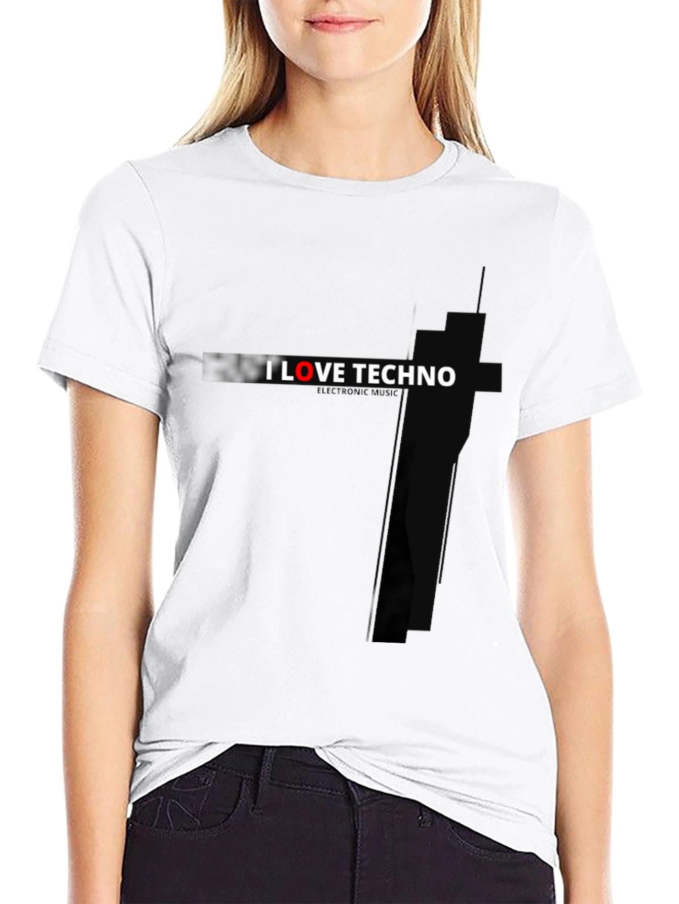 I Love Techno T-Shirt - Black Graphic Tee