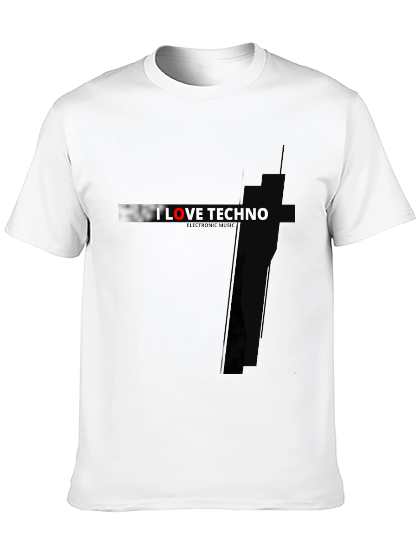 I Love Techno T-Shirt - Black Graphic Tee