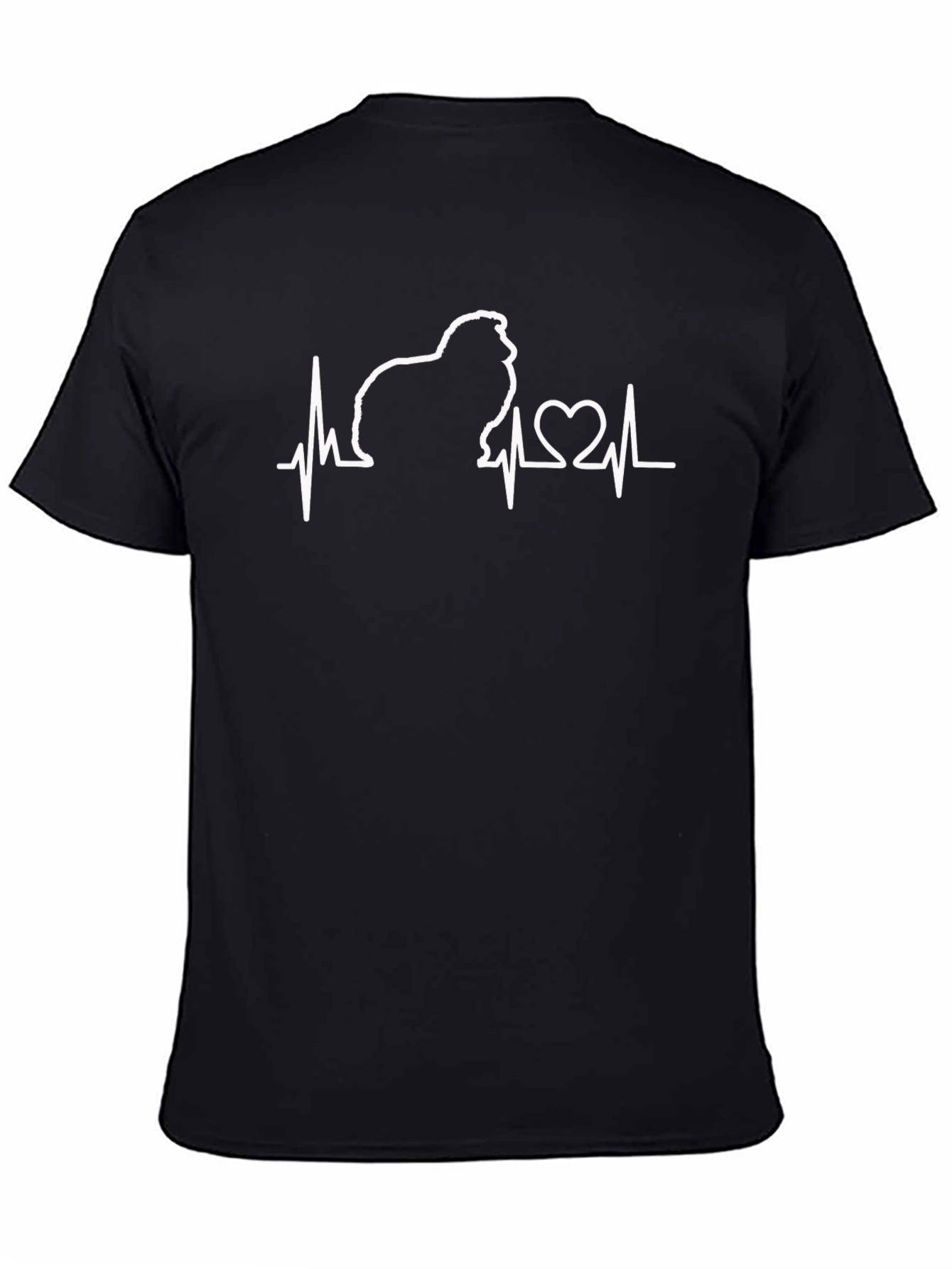 Dog Heartbeat T-Shirt - Mens Black Tee