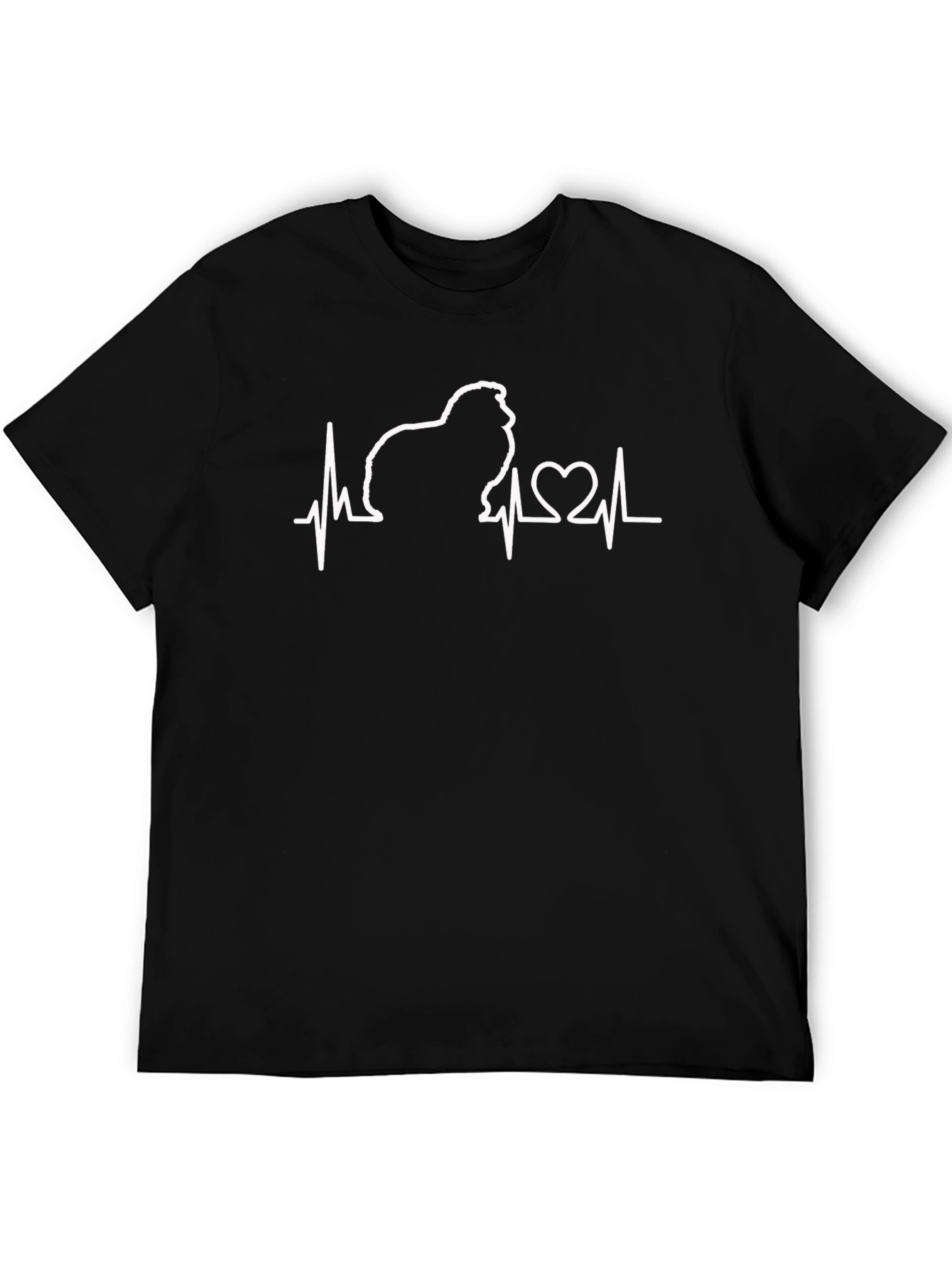 Dog Heartbeat T-Shirt - Mens Black Tee
