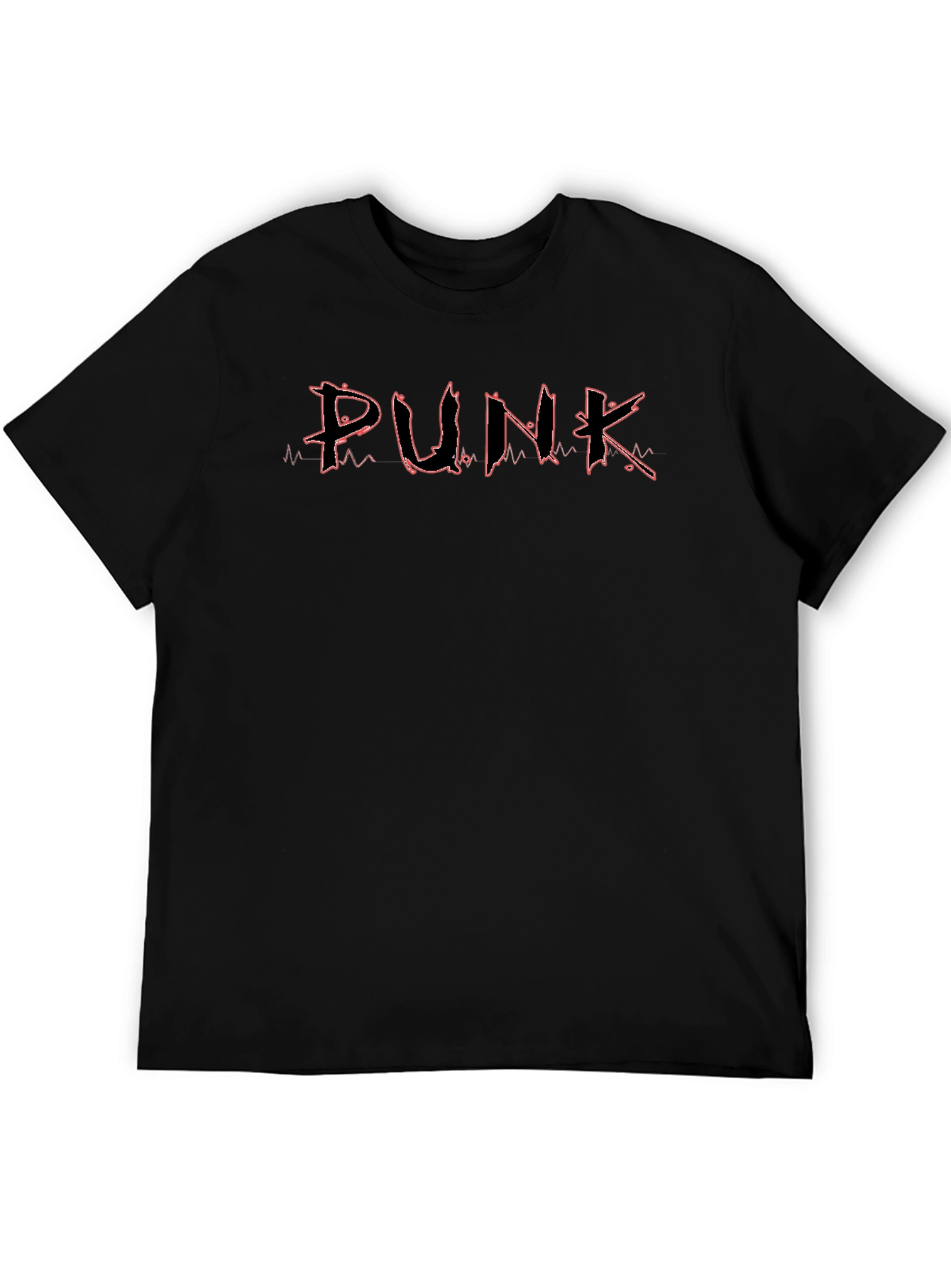 Punk Graphic Tee - Black Cotton T-Shirt