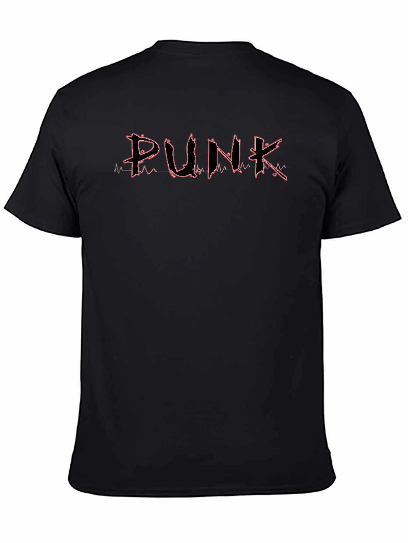 Punk Graphic Tee - Black Cotton T-Shirt