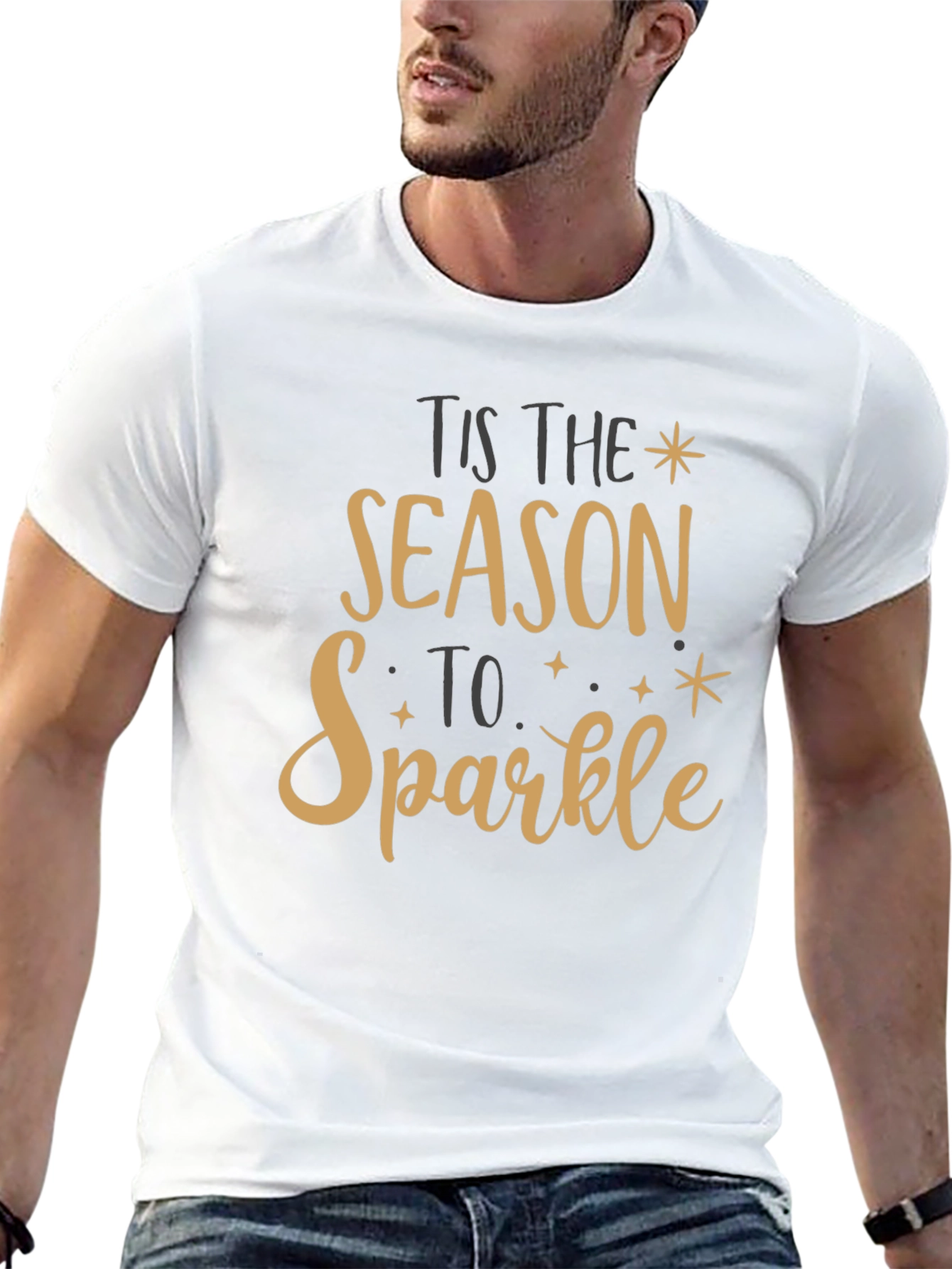 Tis the Season to Sparkle Black Tee