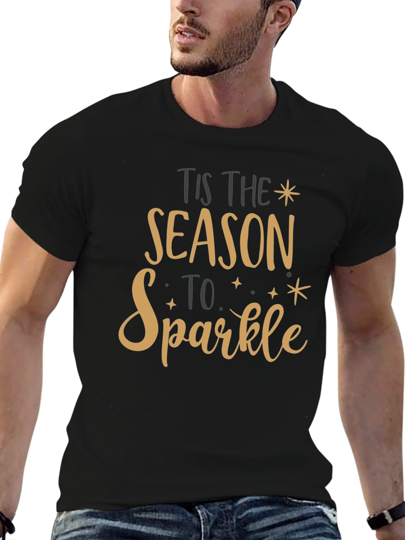 Tis the Season to Sparkle Black Tee