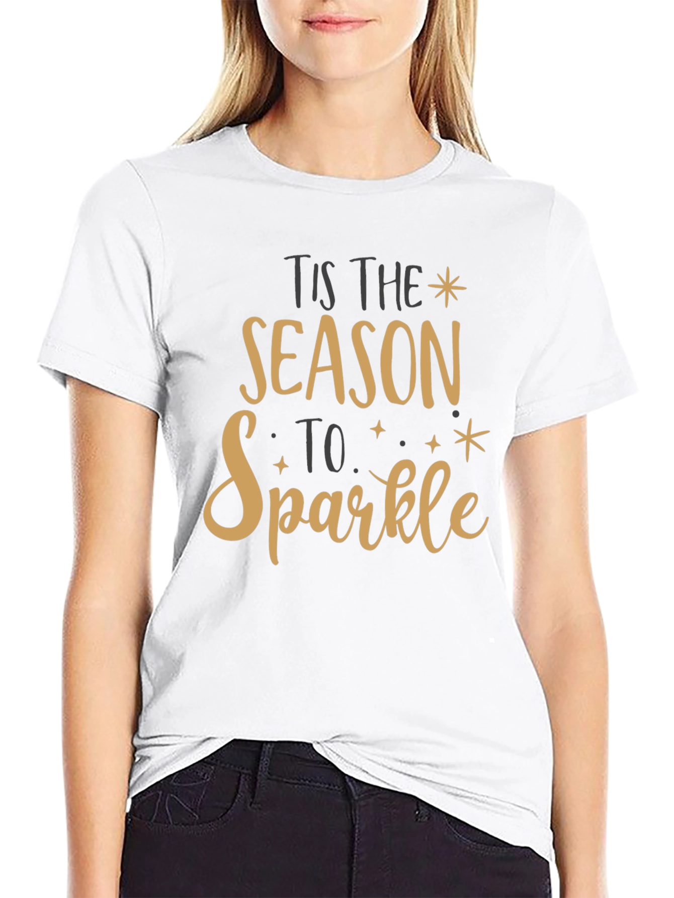 Tis the Season to Sparkle Black Tee