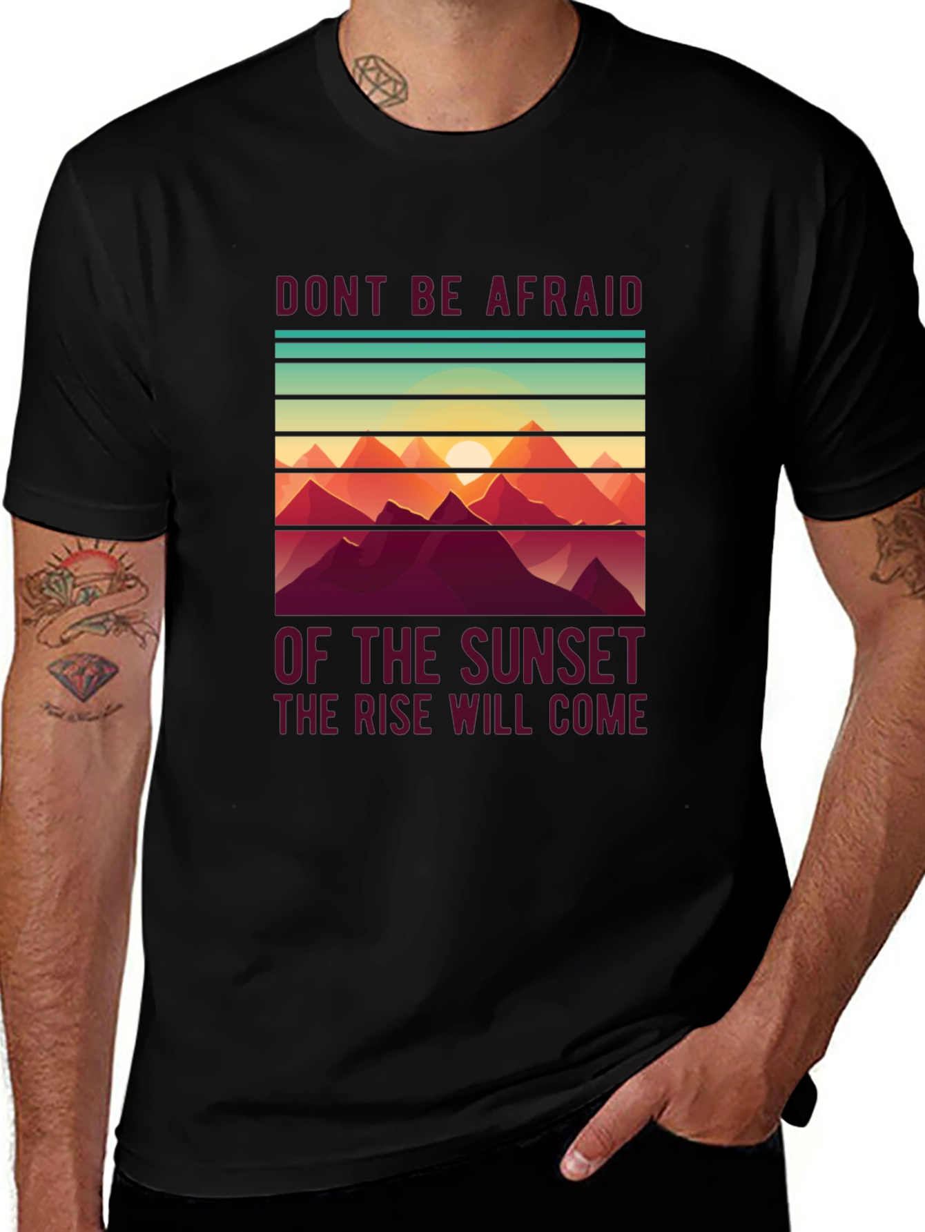 Sunset Rise T-Shirt - Inspirational Design