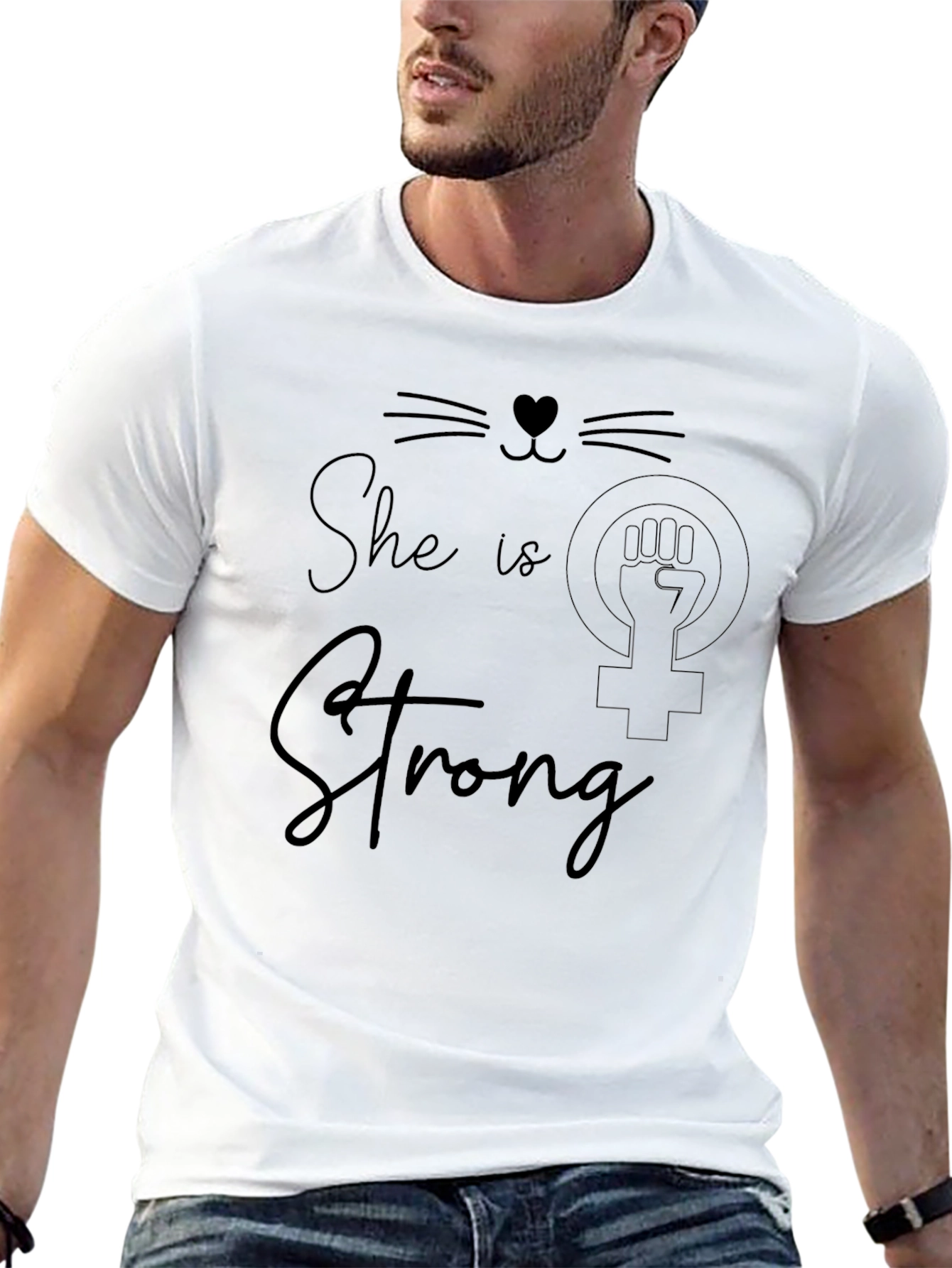 She is Strong Graphic Tee - Empowering Womens T-Shirt