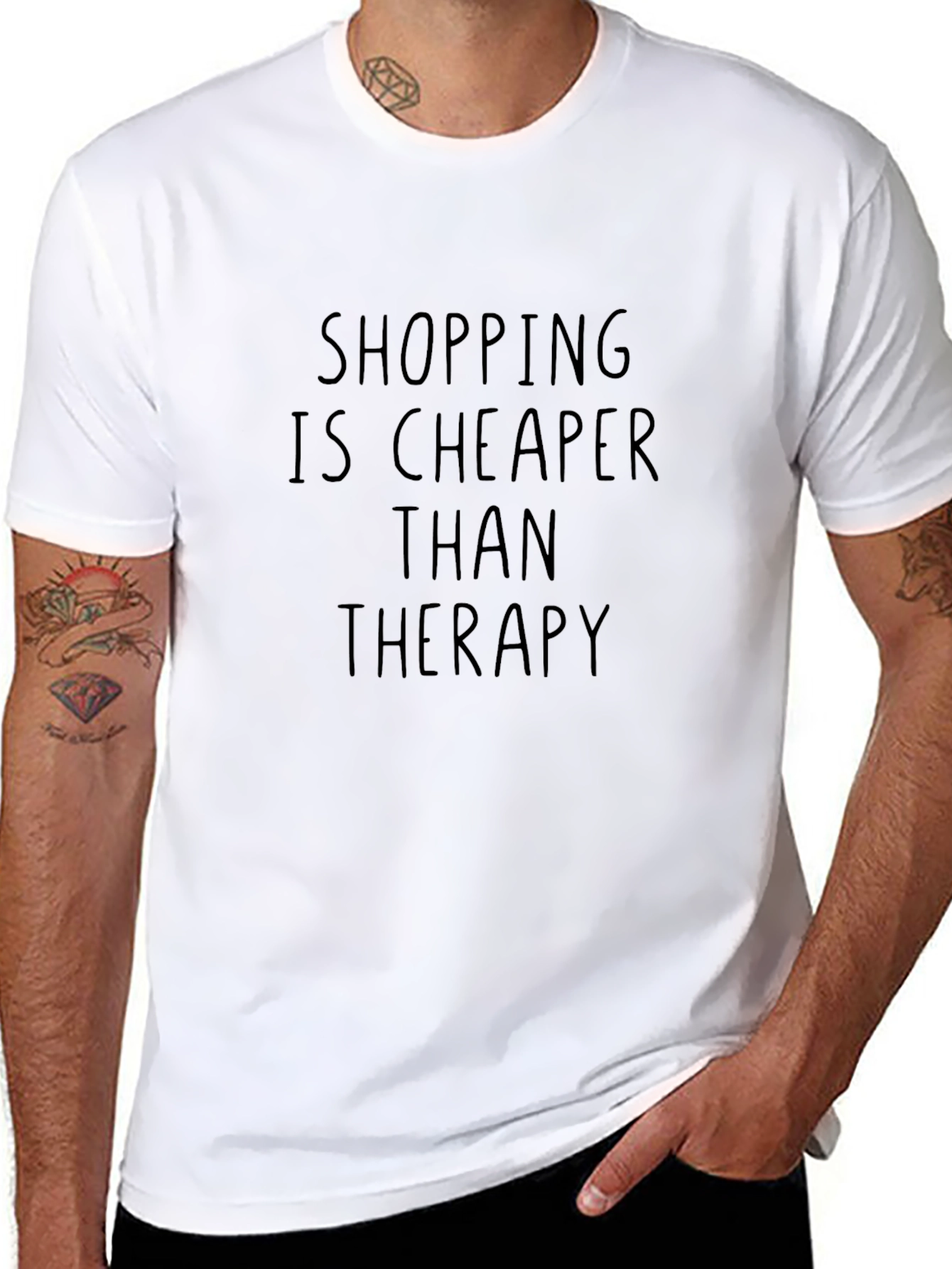 Shopping is Cheaper Than Therapy Graphic Tee
