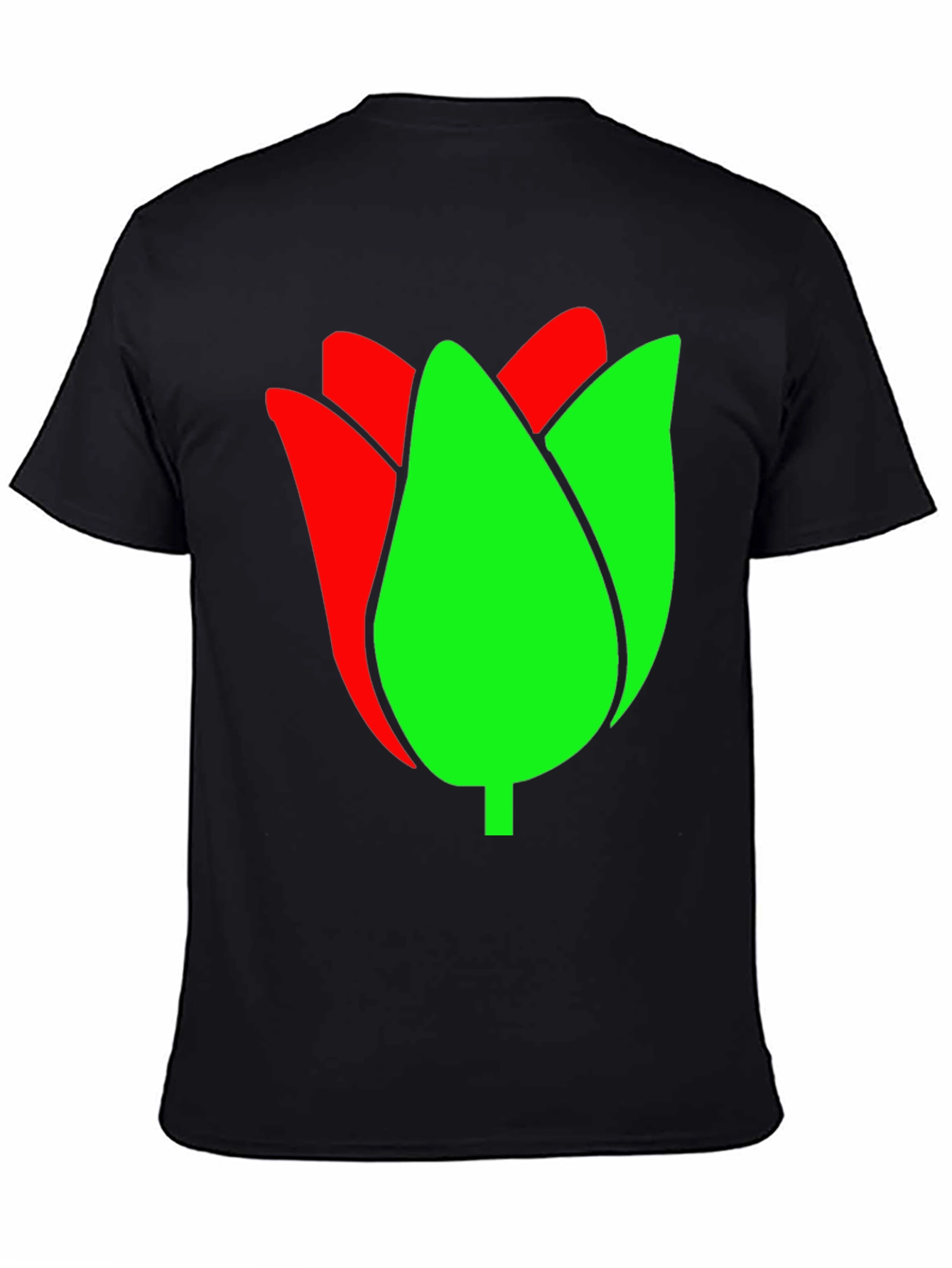 Tulip Graphic Tee - Black Cotton Blend