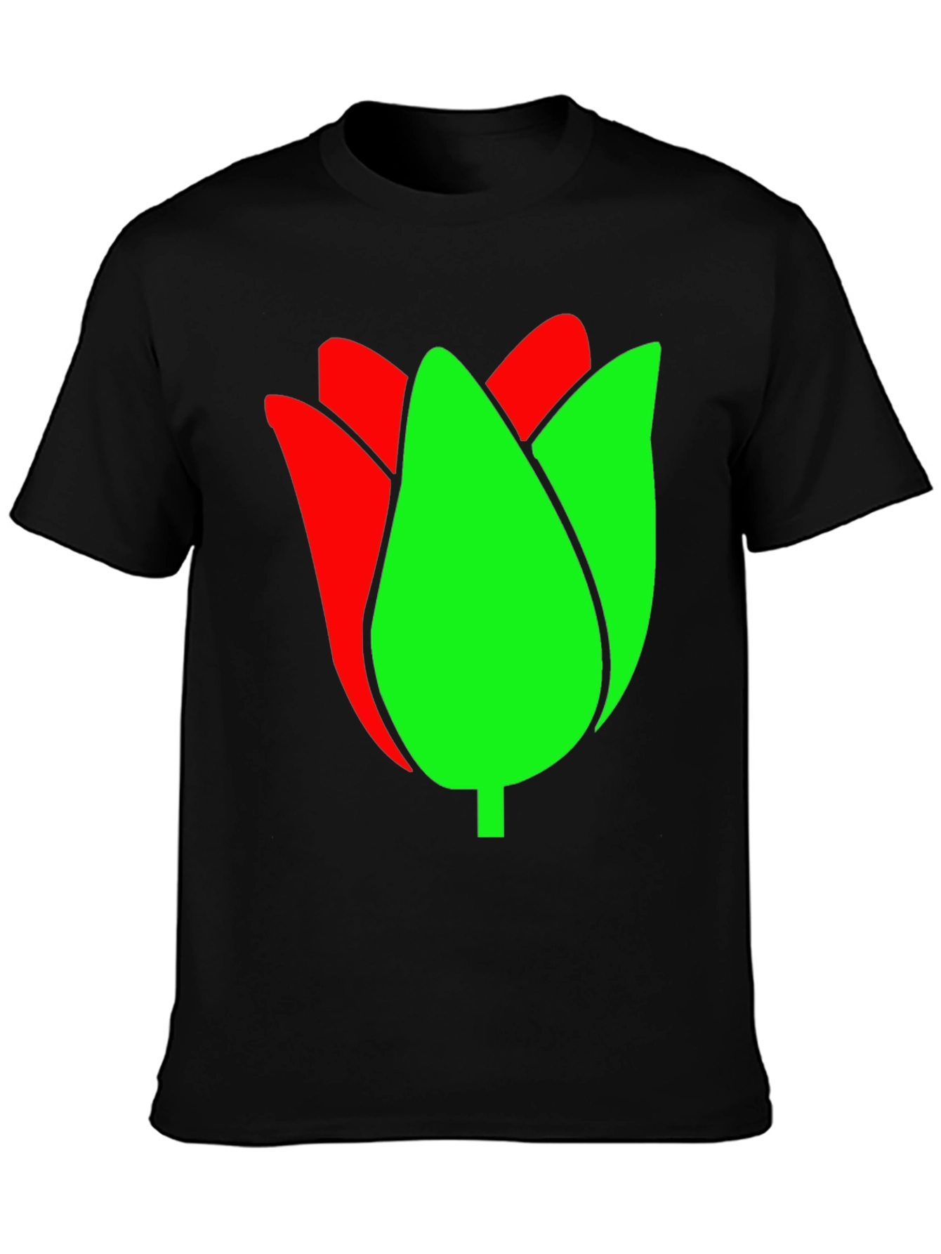 Tulip Graphic Tee - Black Cotton Blend