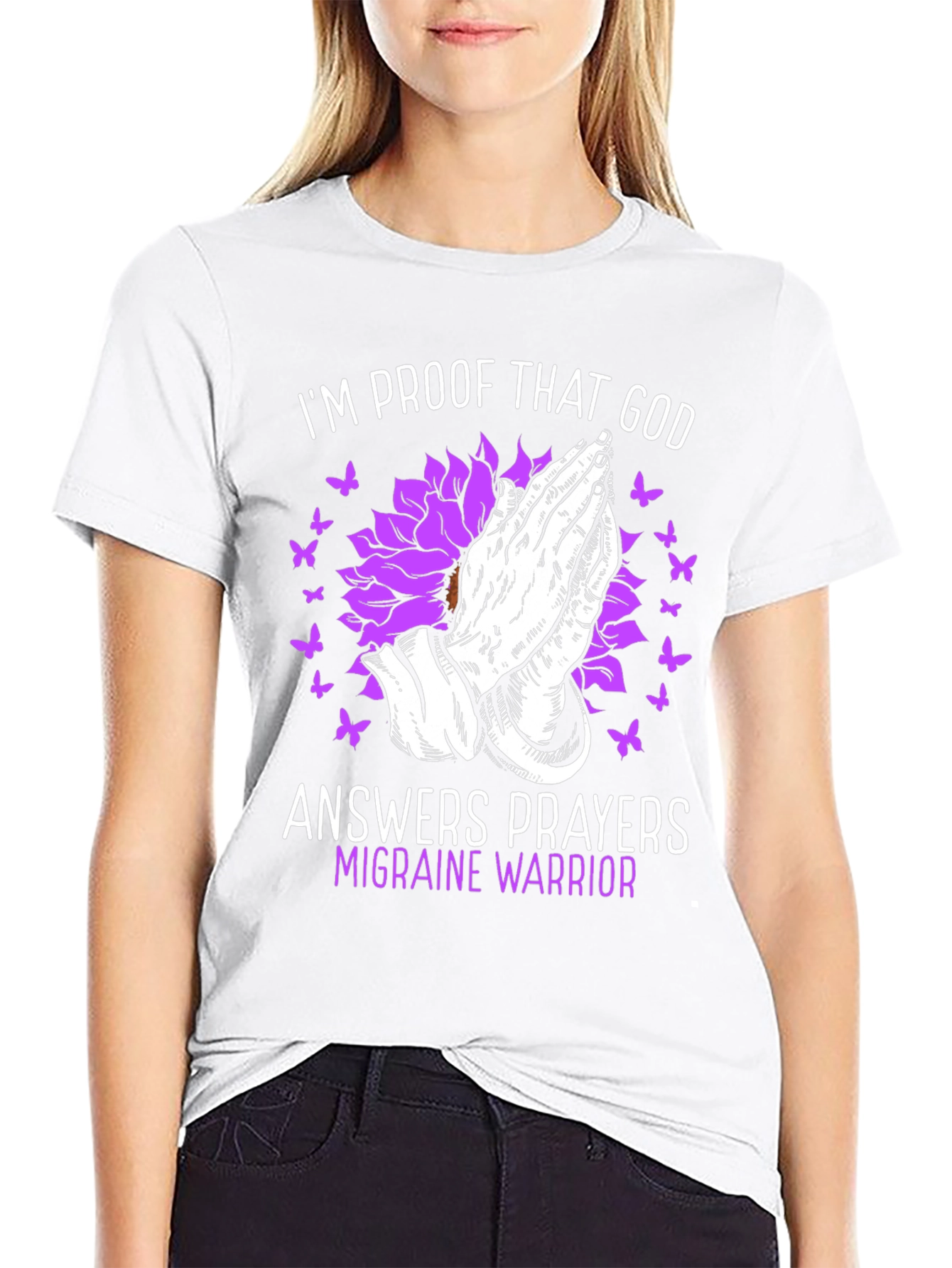 Im Proof God Answers Prayers Migraine Warrior T-Shirt
