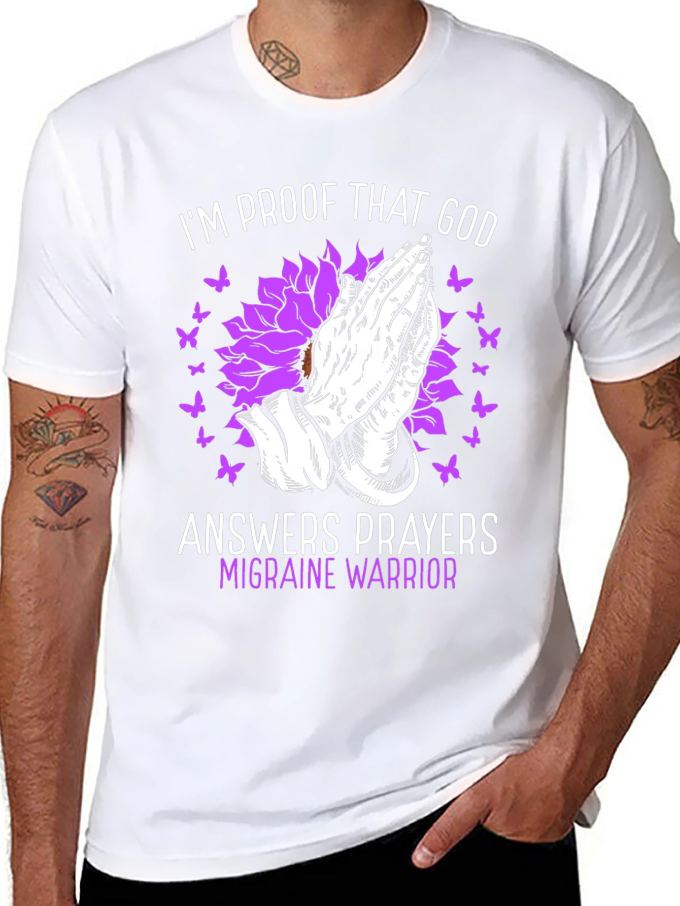 Im Proof God Answers Prayers Migraine Warrior T-Shirt