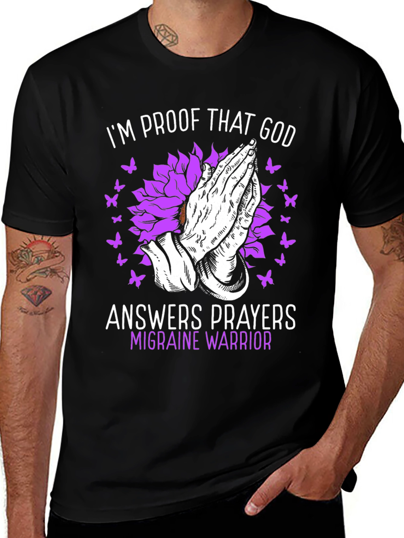 Im Proof God Answers Prayers Migraine Warrior T-Shirt