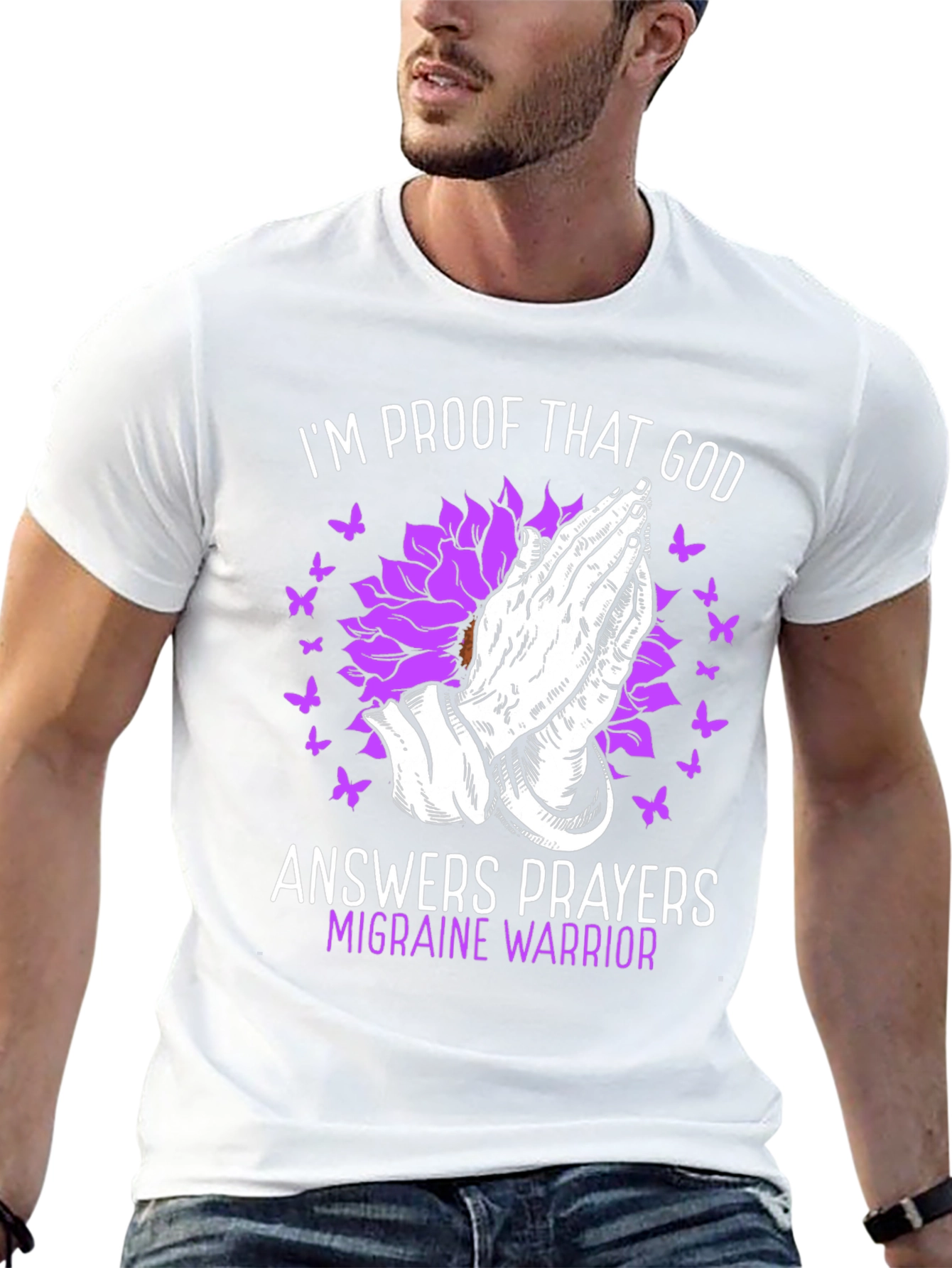 Im Proof God Answers Prayers Migraine Warrior T-Shirt
