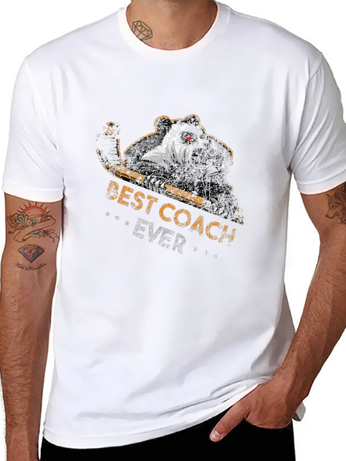 Best Coach Ever Panda Graphic T-Shirt