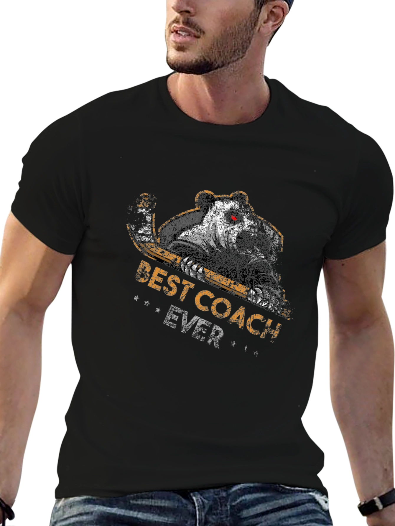 Best Coach Ever Panda Graphic T-Shirt