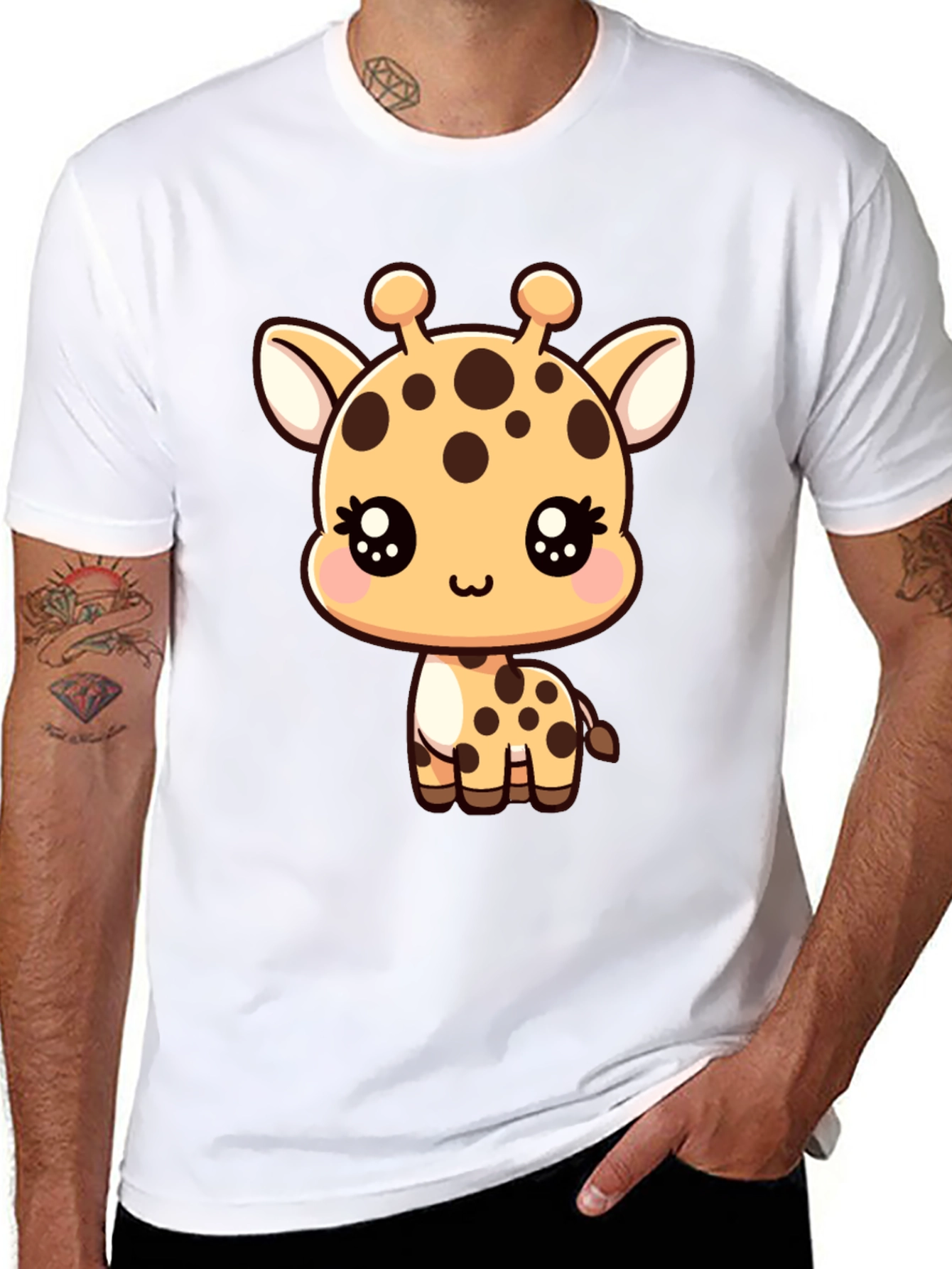 Cute Giraffe Graphic Tee - Soft Cotton Blend