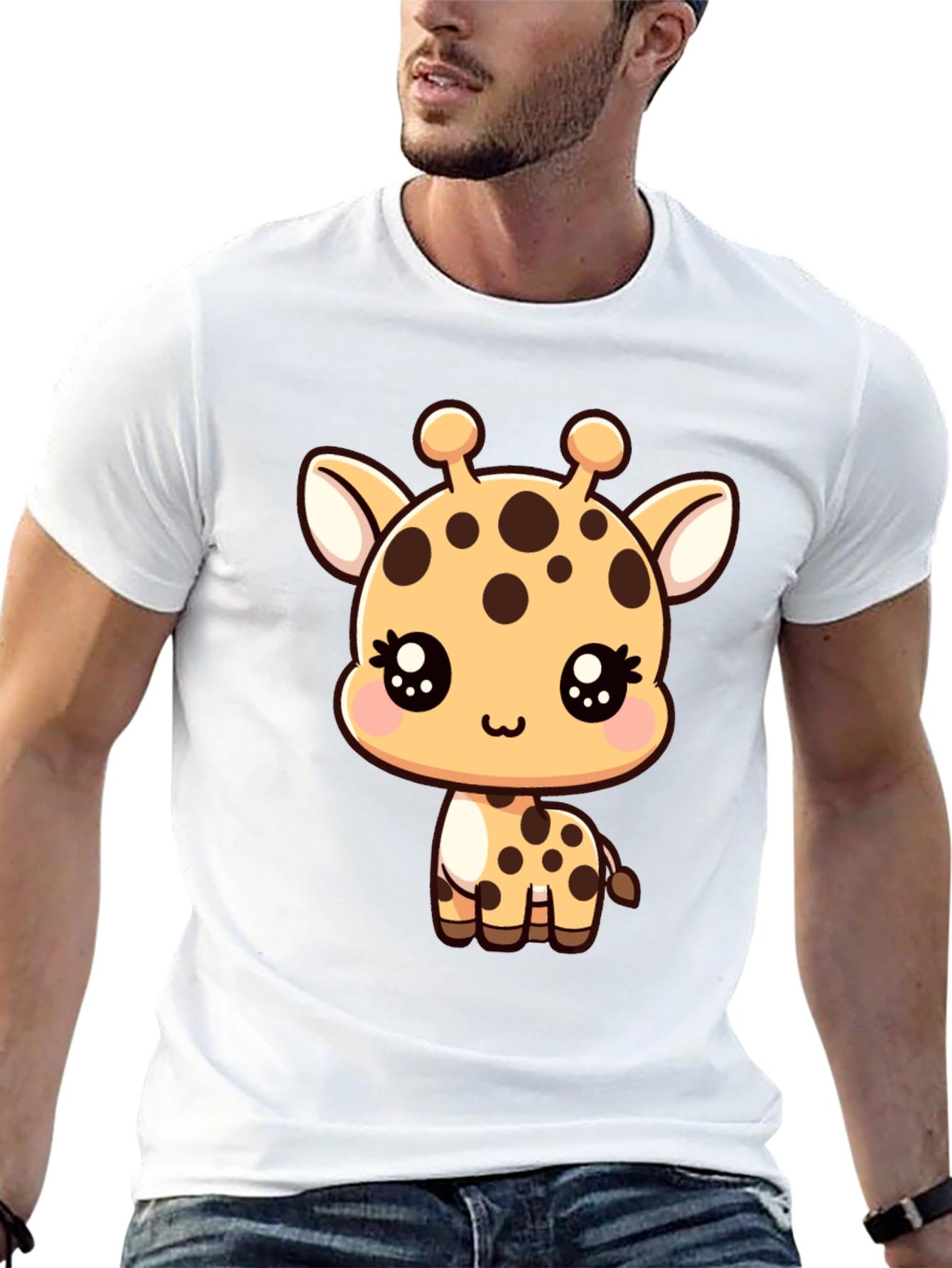 Cute Giraffe Graphic Tee - Soft Cotton Blend