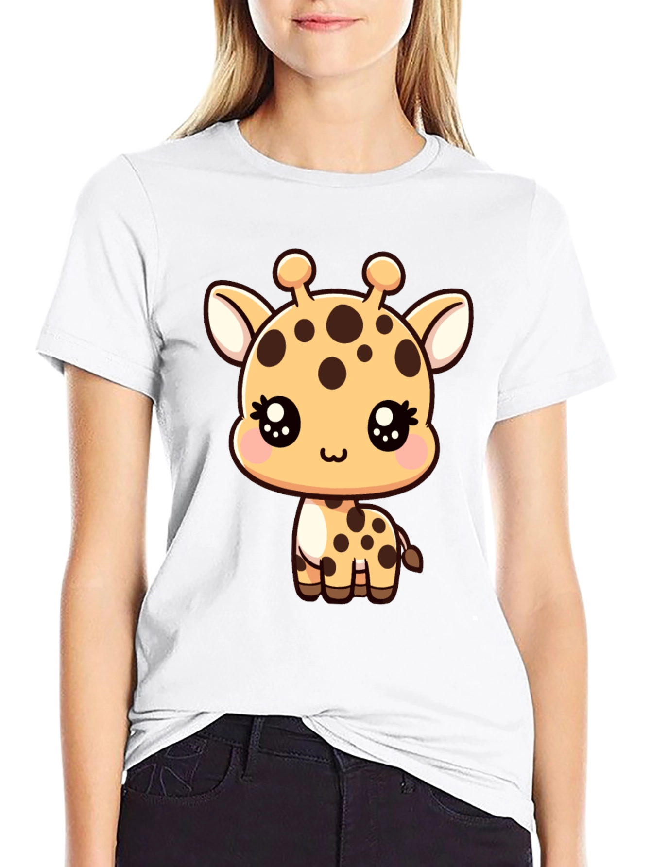 Cute Giraffe Graphic Tee - Soft Cotton Blend