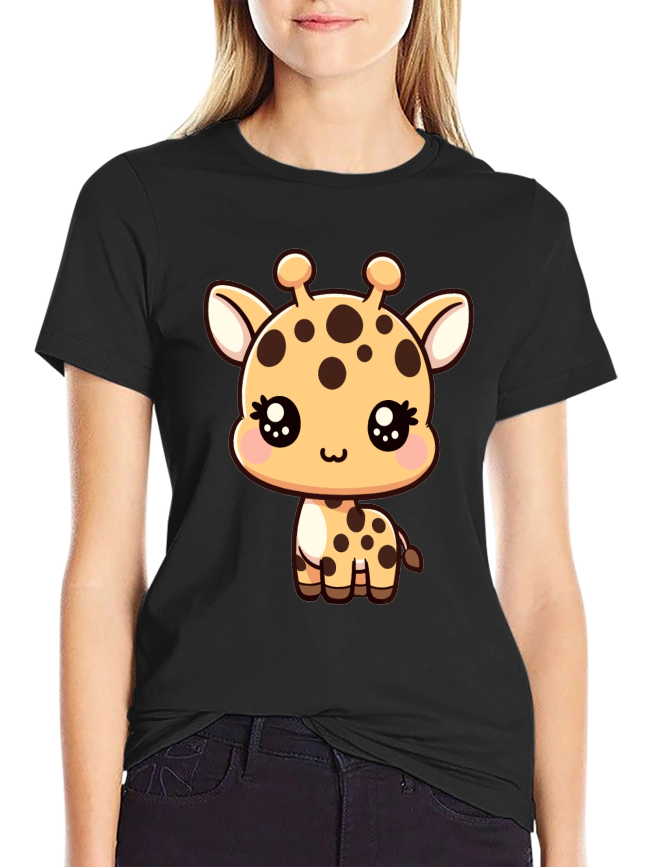Cute Giraffe Graphic Tee - Soft Cotton Blend