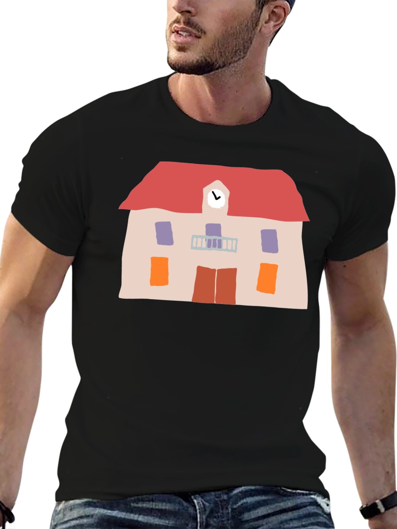 Schoolhouse Graphic Black Tee