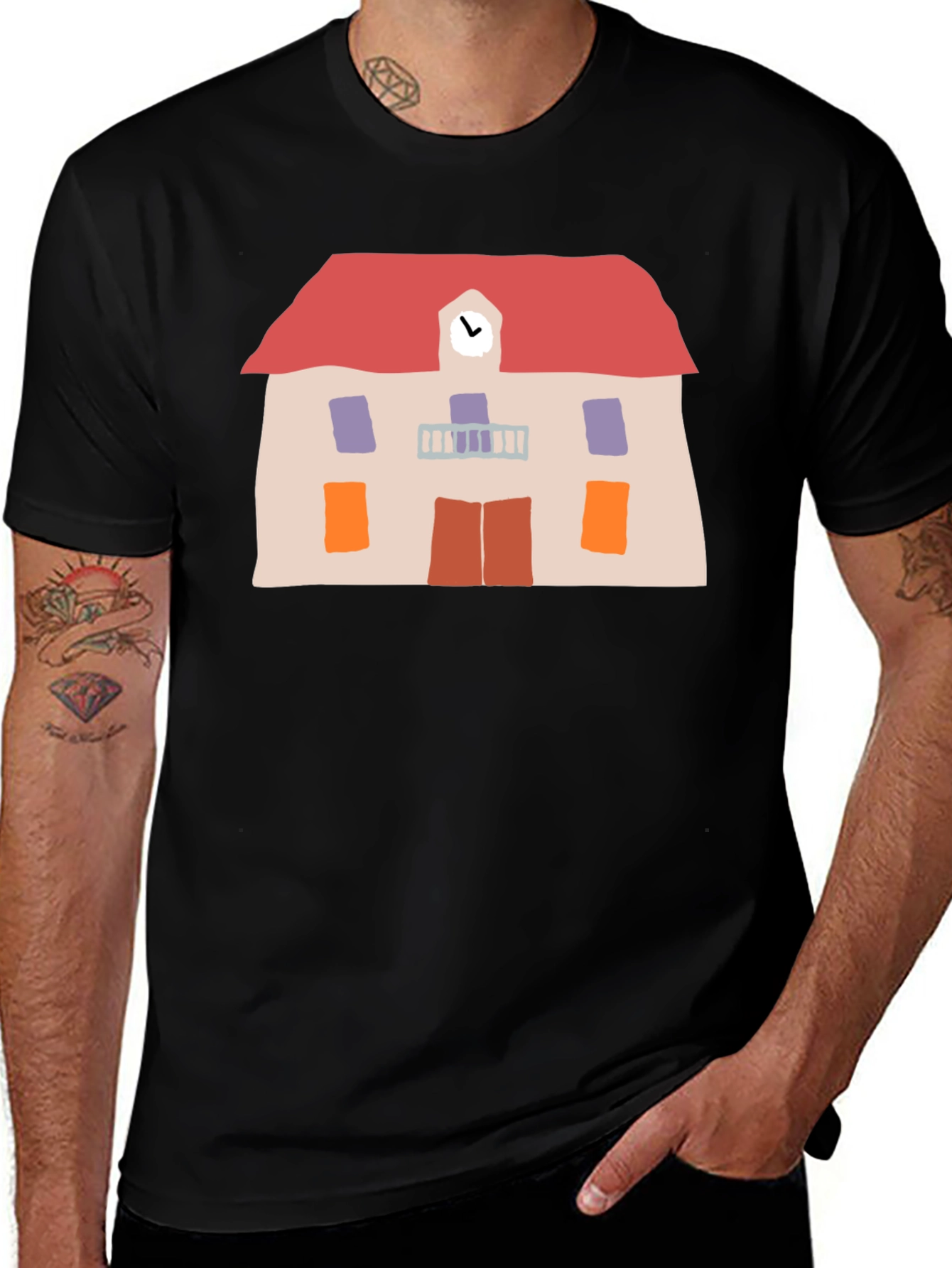 Schoolhouse Graphic Black Tee