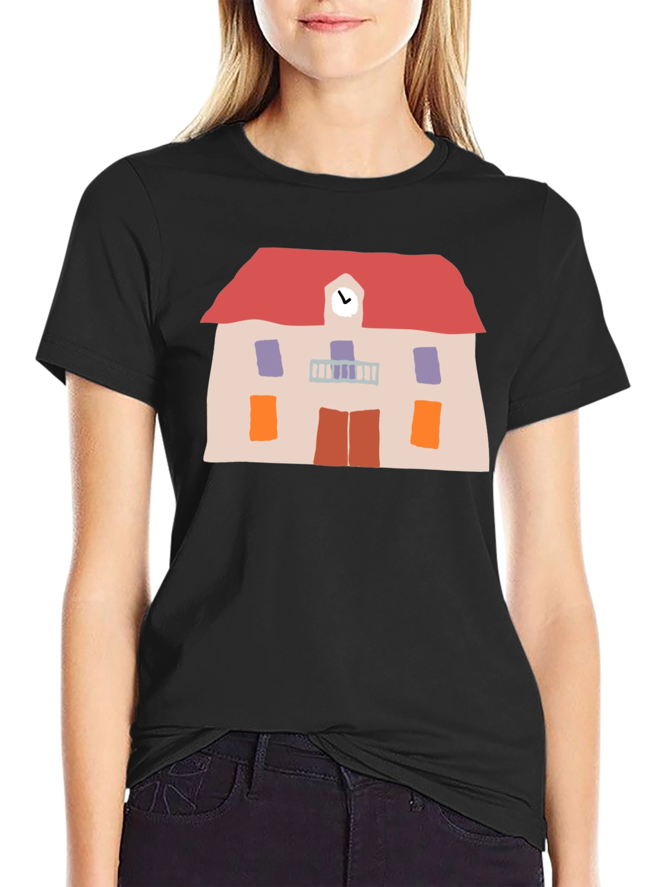 Schoolhouse Graphic Black Tee