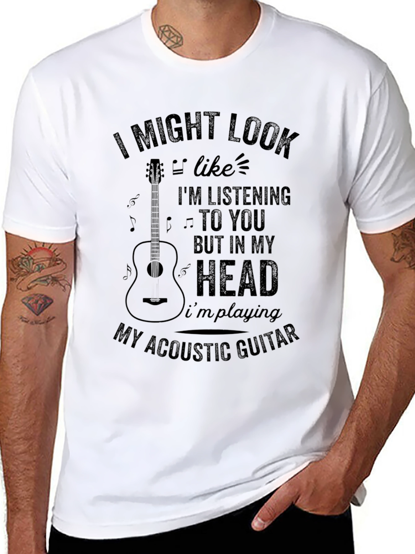 Acoustic Guitar T-Shirt - Musician Novelty Tee