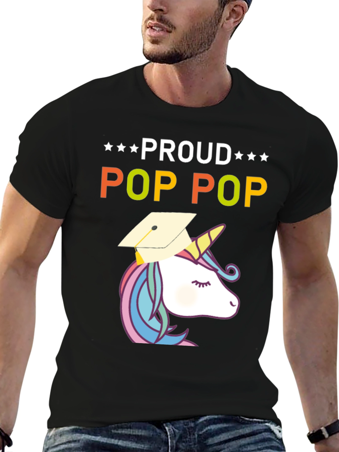 Proud Pop Pop Unicorn Graduation T-Shirt