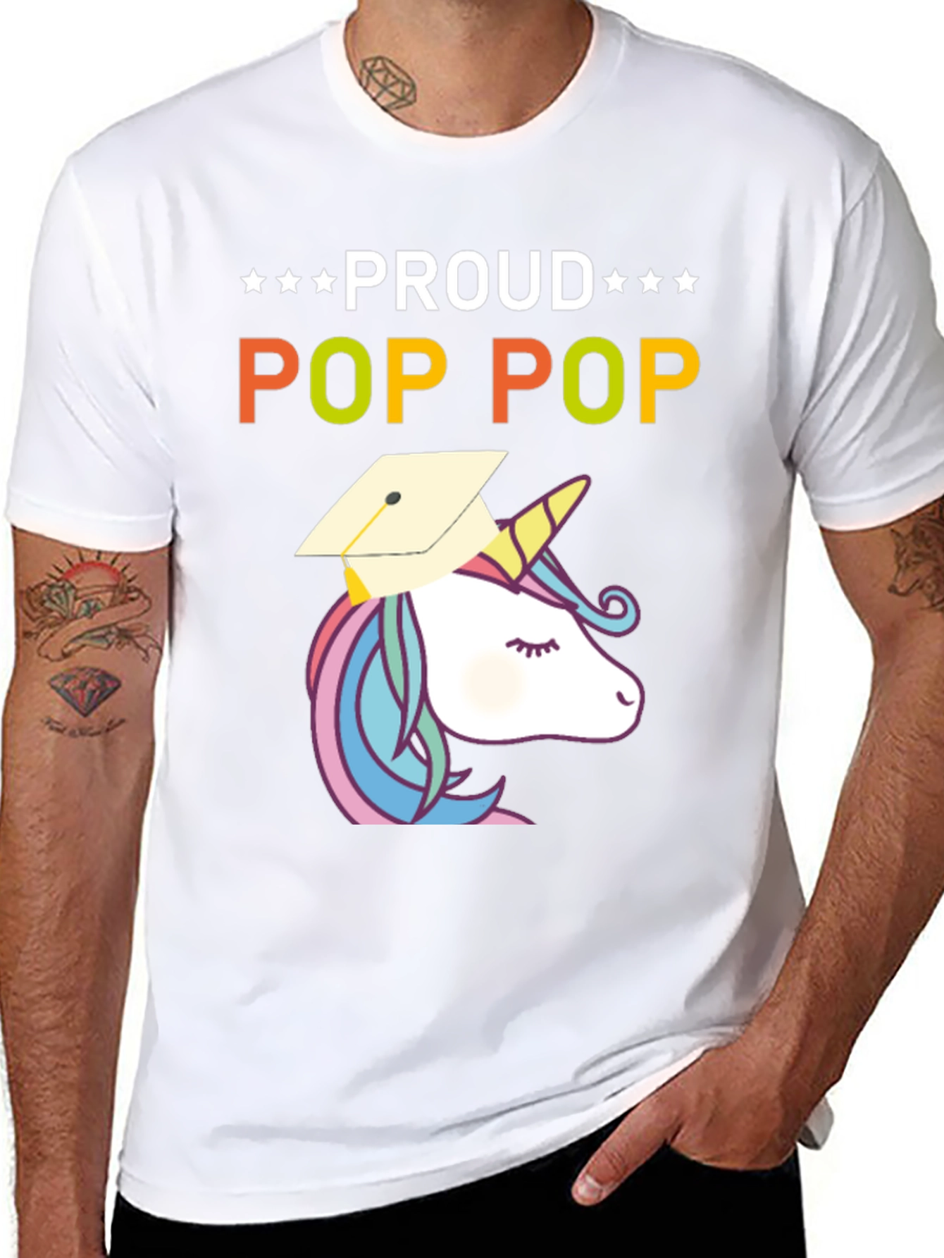 Proud Pop Pop Unicorn Graduation T-Shirt